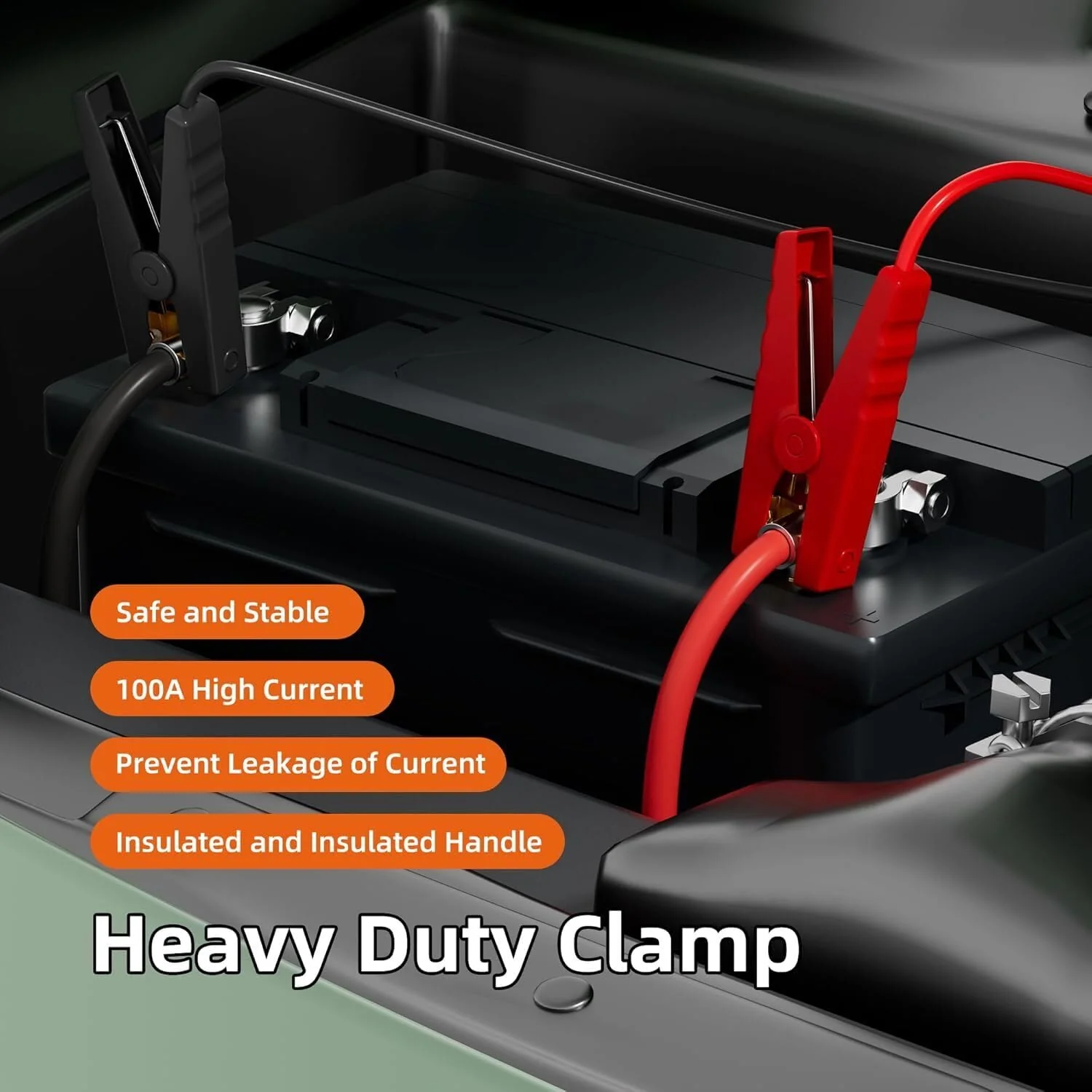 Jumper Cable Clamps Kit for Ridgid 18V Battery Jumper Starter Automotive Booster Cables 6Ft 12AWG Power Tool Line for Car Riding Mower Motorcycle - Image 5