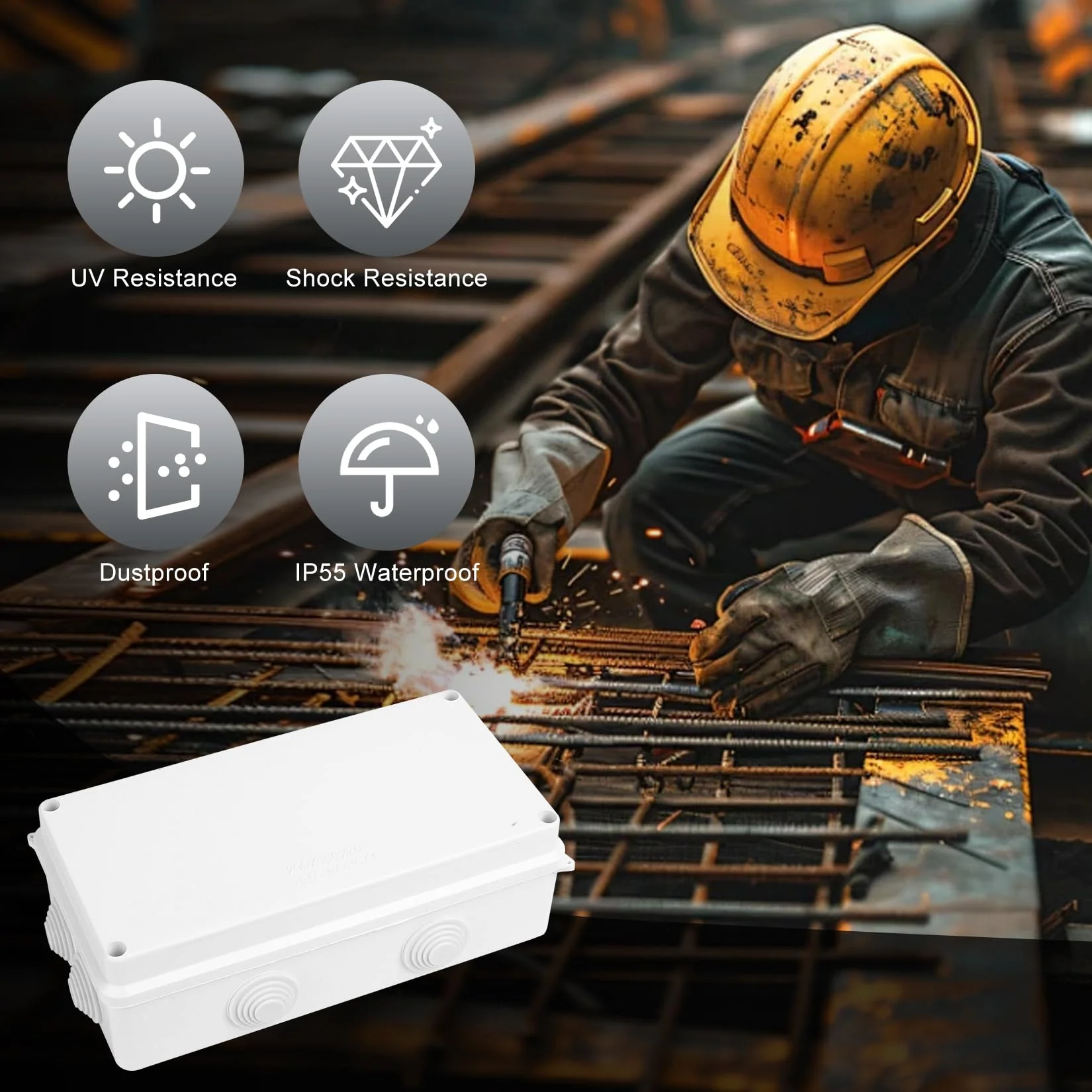 Junction Box Waterproof Junction Box Outdoor Waterproof ABS Junction Box White Surface-Mounted Electrical Box Junction Box Cable Junction Box 200 x 100 x 70 mm - Image 7