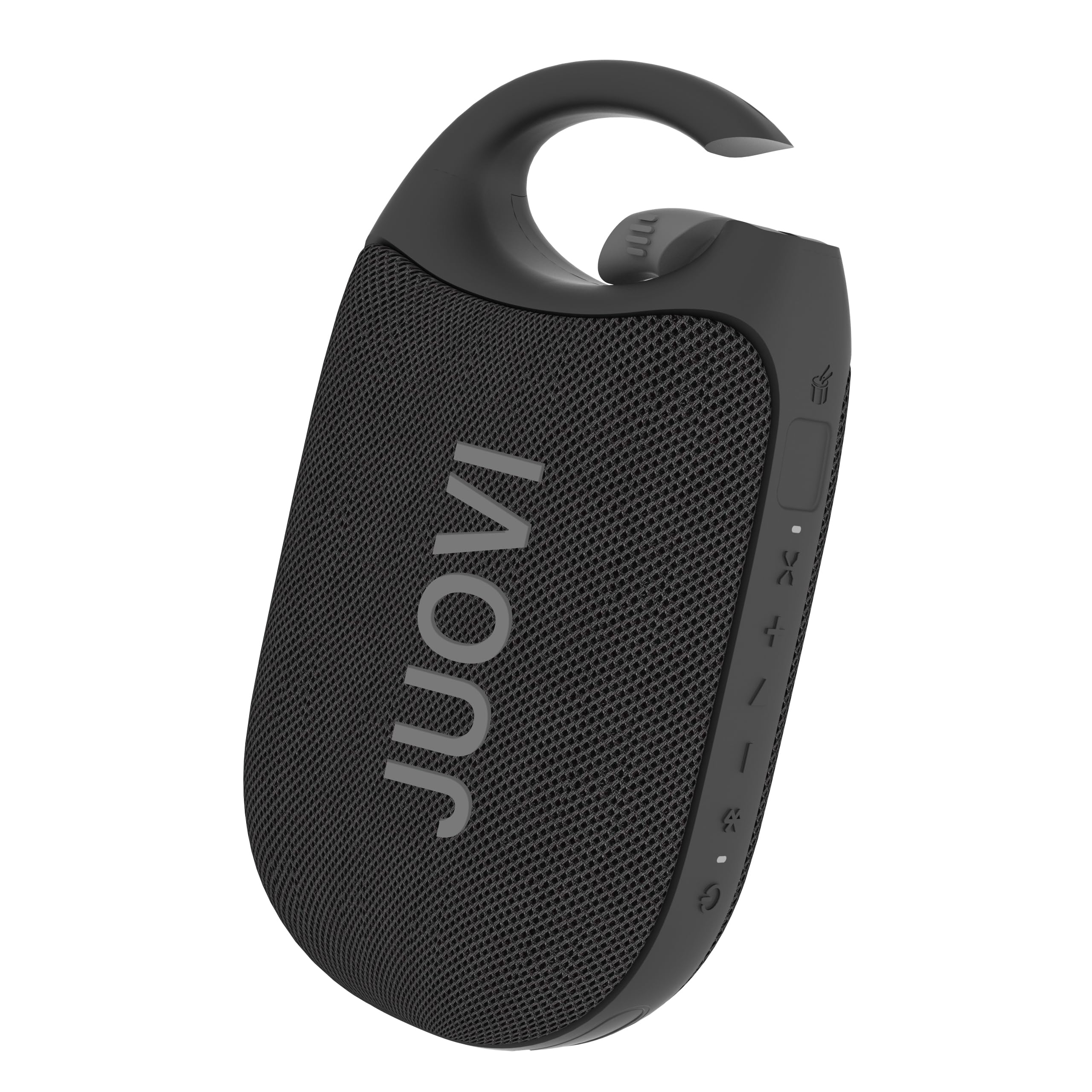 JUOVI Clip Wireless Portable Bluetooth Speaker, 24H Playtime Mini Shower Speaker IP68 Waterproof & Dustproof HD Sound Integrated Carabiner, for Home Outdoor and Travel Black CLIP J1