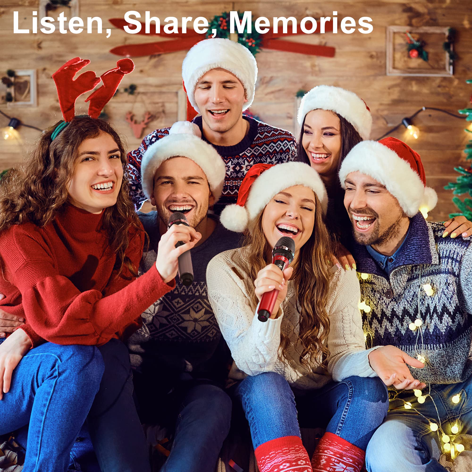 JYX Wireless Microphones, Dual UHF Handheld Dynamic Mic with Receiver, 6.35mm(1/4") Output,3.5mm (1/8") Adapter,160ft Range, Metal Rechargeable Karaoke Microphones for Party, Wedding, Class, Speech - Image 3