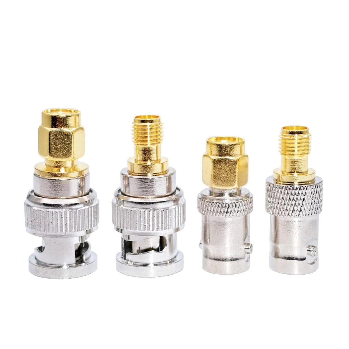 JZK Set of 4 High Frequency Coaxial Male SMA Male Female to BNC Adapter BNC Male Female to SMA Male