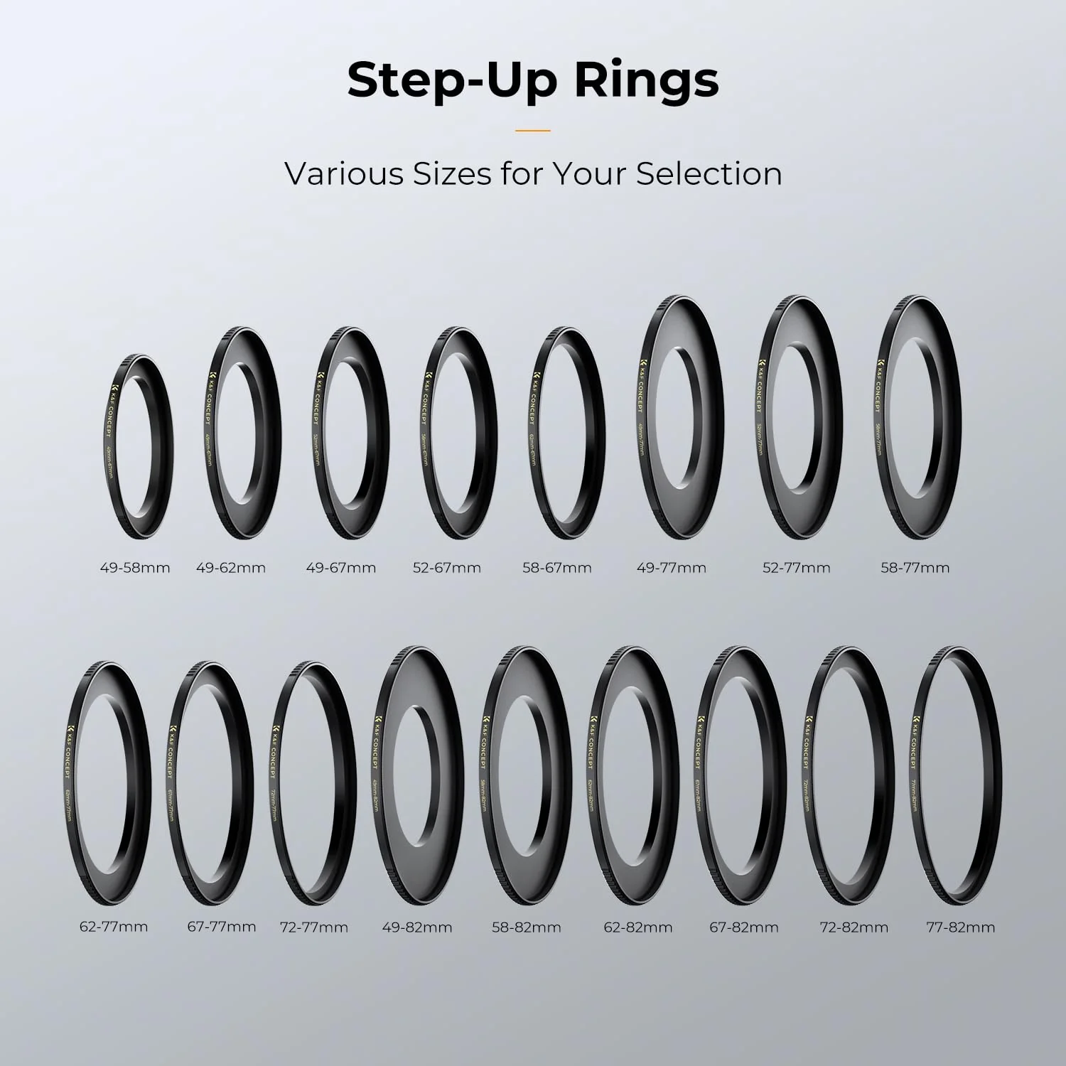 K&F Concept 58mm to 67mm Step-Up Lens Filter Adapter Ring CNC Machined Brass Filter Adapter Rings, for 58mm Lens Install 67mm Filter 58-67mm - Image 4