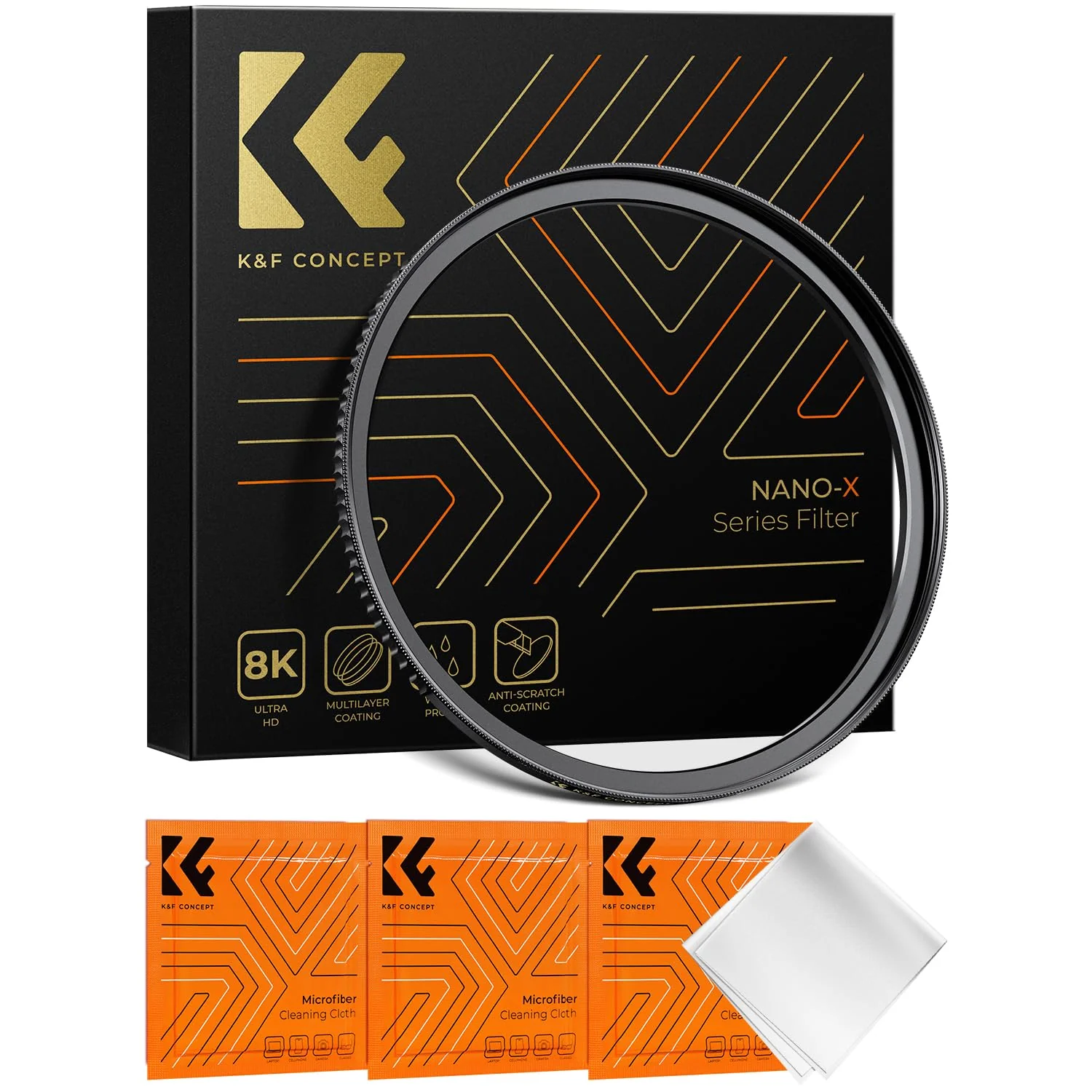 K&F Concept 77mm to 82mm Step-Up Lens Filter Adapter Ring CNC Machined Brass Filter Adapter Rings, for 77mm Lens Install 82mm Filter 77-82mm