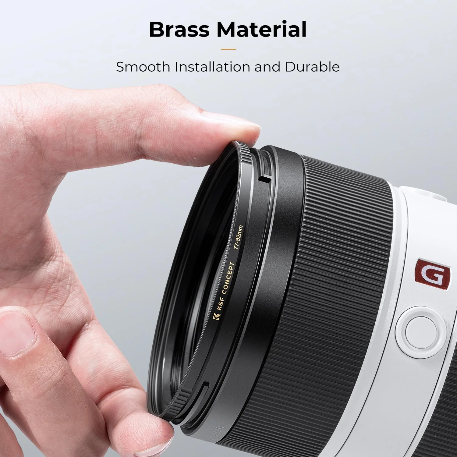 K&F Concept 77mm to 82mm Step-Up Lens Filter Adapter Ring CNC Machined Brass Filter Adapter Rings, for 77mm Lens Install 82mm Filter 77-82mm - Image 5