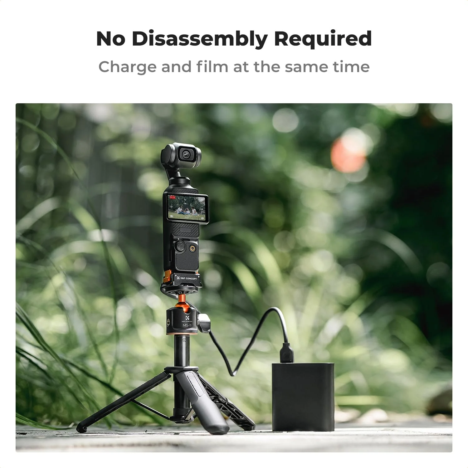 K&F Concept Charging Adapter Base for DJI Osmo Pocket 3, Desktop Type-C Charging Dock Fit Arca-Swiss Standard, with 1/4 Screw Hole/Folding Finger, Aluminum Alloy Bracket - Image 7