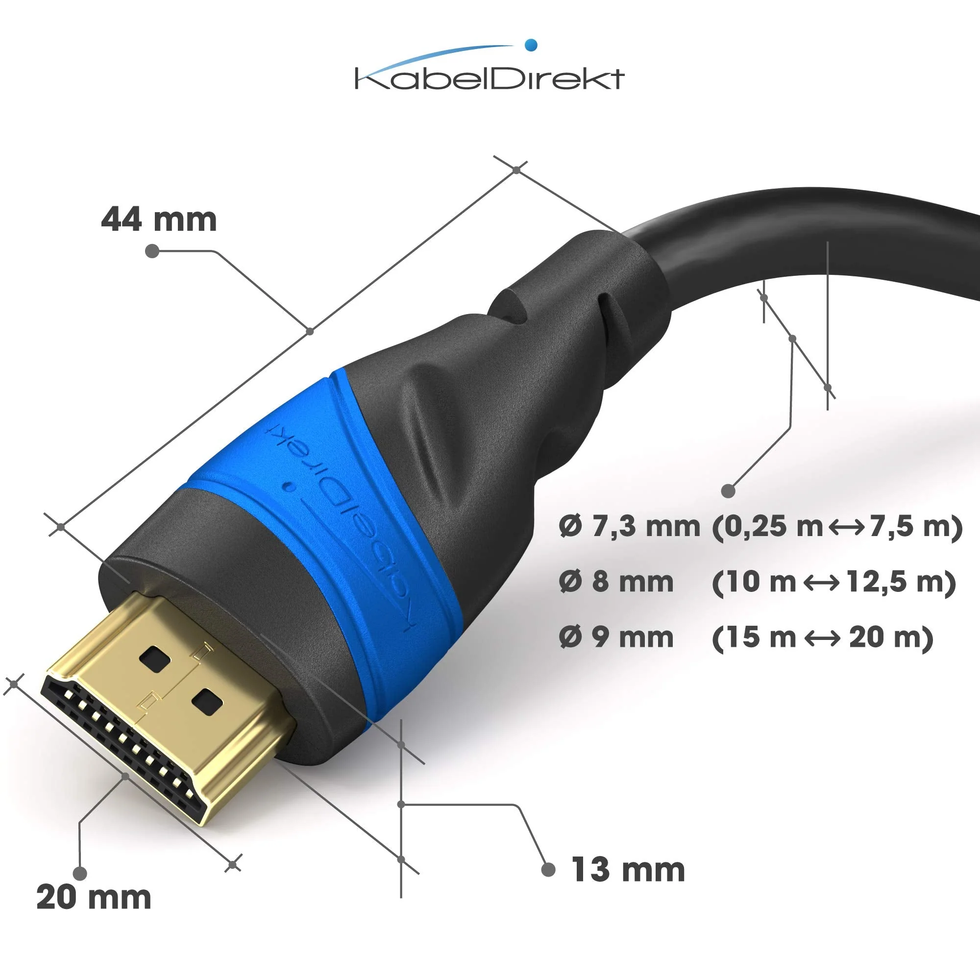 KabelDirekt – 8K / 4K HDMI Cable – 1.5ft & More HDMI Cables (0.5ft–75ft) – German-Engineered HDMI Cord – Supports 10K/8K@60Hz/4K@120Hz – HDMI Cable for HDTV, PC, PS5, Xbox, Switch 1.5 ft 1-Pack Black/Blue - Image 5