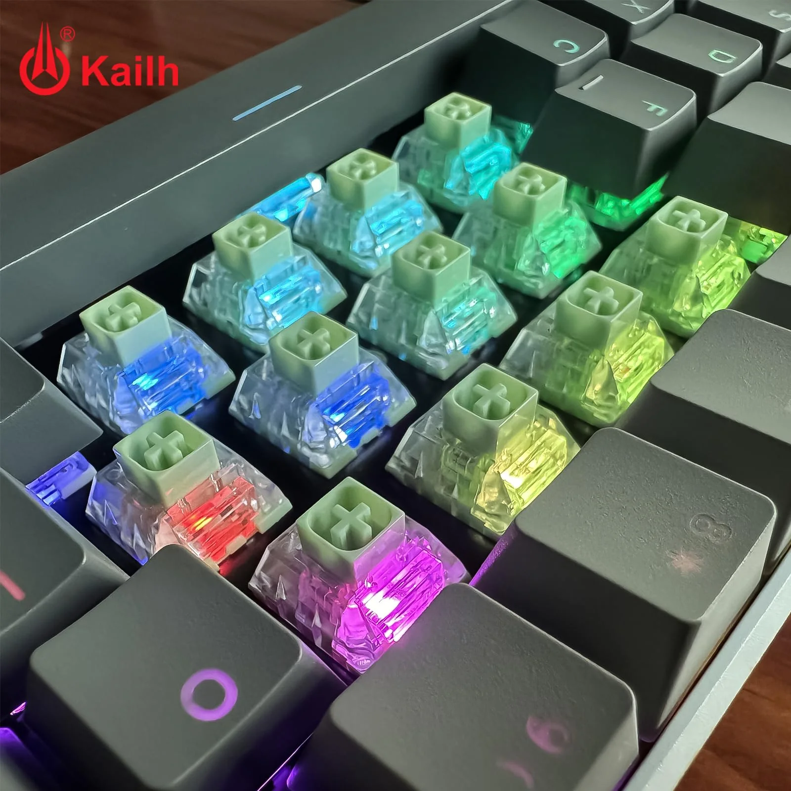 Kailh Box Jade Pro+ Switches for mx Mechanical Keyboard,3-Pin 55gf/Thick Clicky/Firm Response/RGB/Crisp Sound Switches(72pcs) 72PCS Bamboo - Image 5
