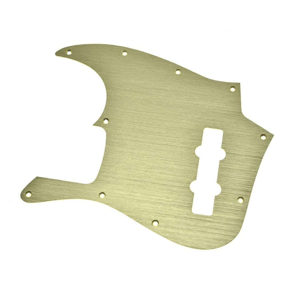 KAISH 10-Hole Metal Anodized Aluminium J Bass Style Pick Guard Modern Style Bass Pickguard for USA/Mexico Jazz J Bass Gold Gold-1 - Image 3