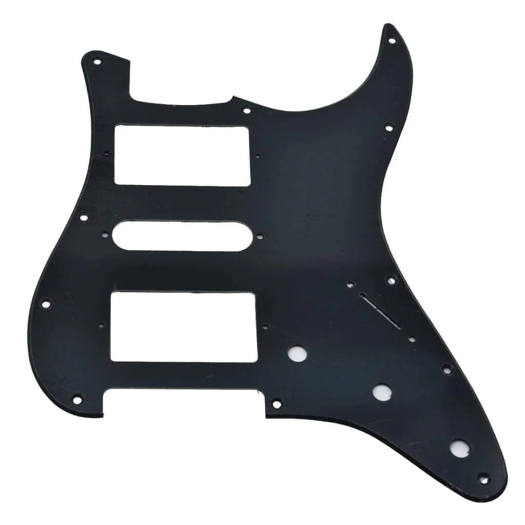 KAISH 11-Hole Modern Style Standard ST HSH Pickguard for American Strat Humbucker with Square Corner Matte Black