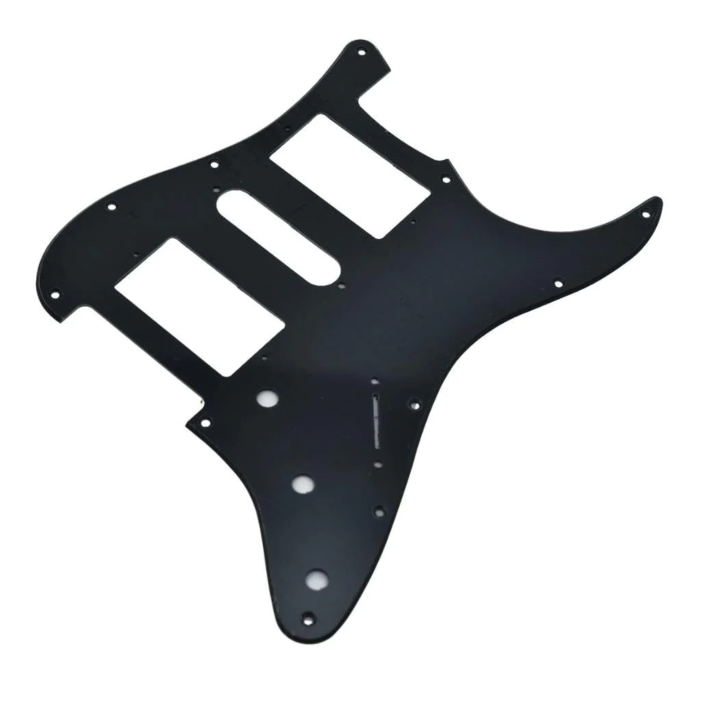 KAISH 11-Hole Modern Style Standard ST HSH Pickguard for American Strat Humbucker with Square Corner Matte Black - Image 2