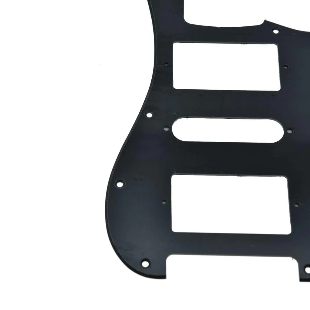 KAISH 11-Hole Modern Style Standard ST HSH Pickguard for American Strat Humbucker with Square Corner Matte Black - Image 3