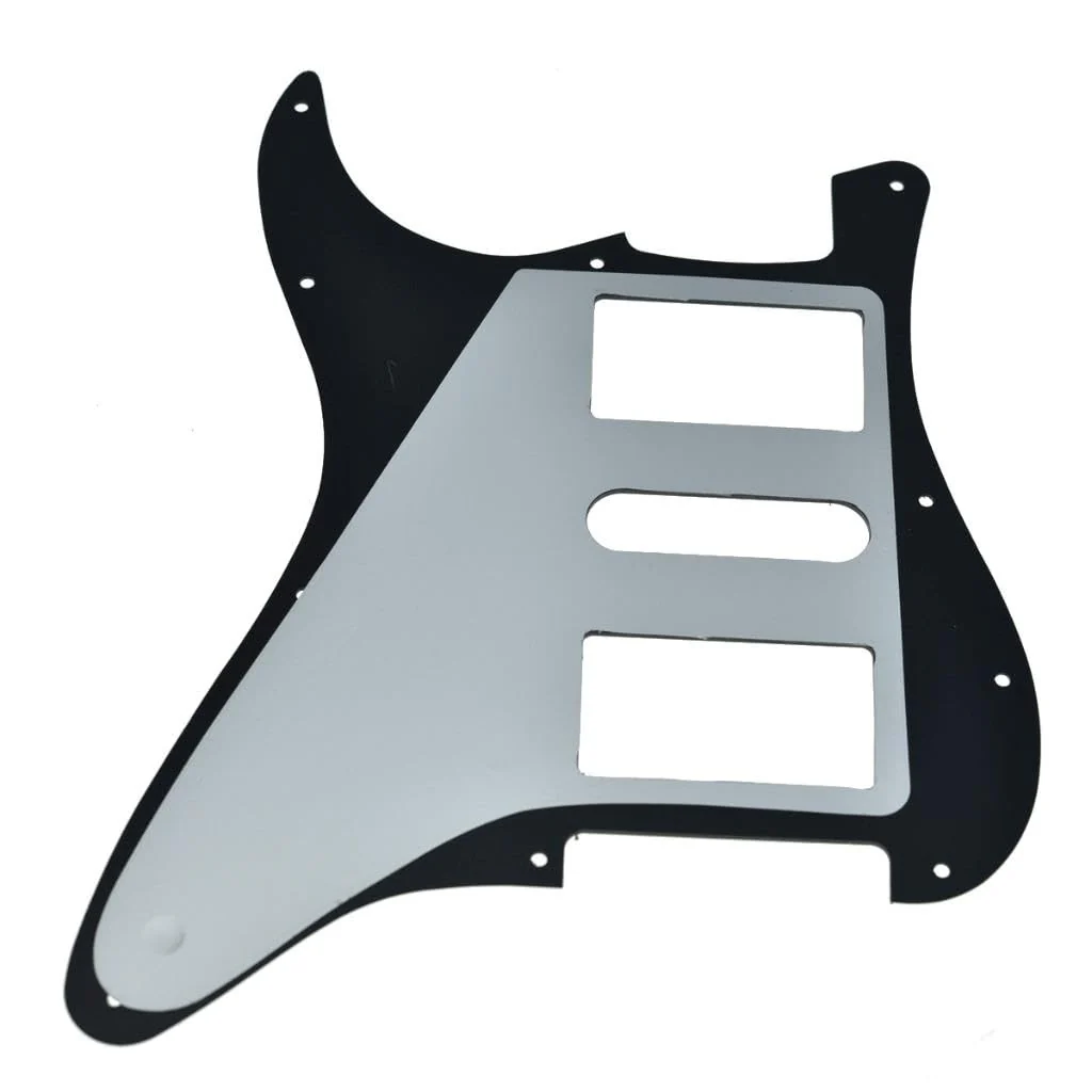 KAISH 11-Hole Modern Style Standard ST HSH Pickguard for American Strat Humbucker with Square Corner Matte Black - Image 4