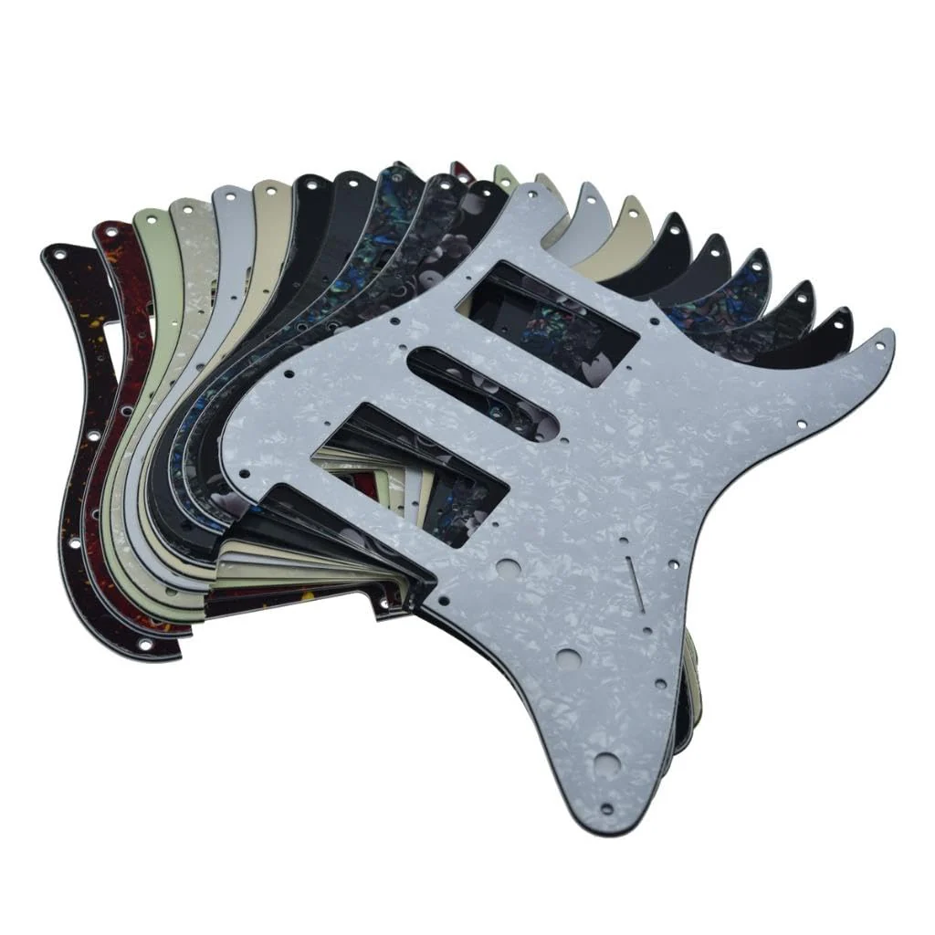 KAISH 11-Hole Modern Style Standard ST HSH Pickguard for American Strat Humbucker with Square Corner Matte Black - Image 6