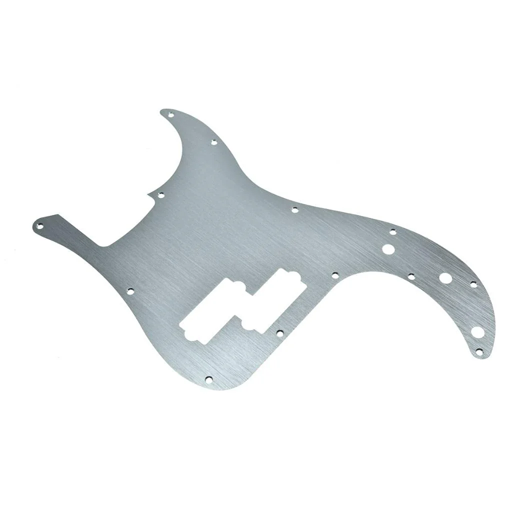 KAISH 13-Hole Metal Aluminium Anodized P Bass Style Pickguard American Modern Style Standard Bass Pick Guard for Precision P Bass Silver Right Handed Version Sliver - Image 3