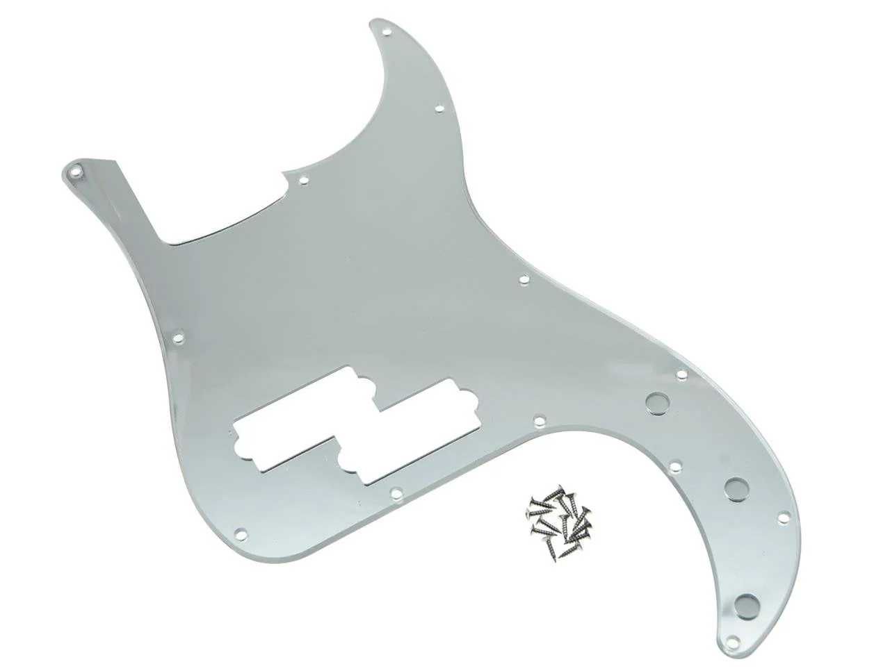 KAISH 13 Hole P Bass Style Pickguard PB Scratch Plate Bass Pickguard for USA/Mexico Precision P Bass Silver Mirror Silver Mirror 1 Ply
