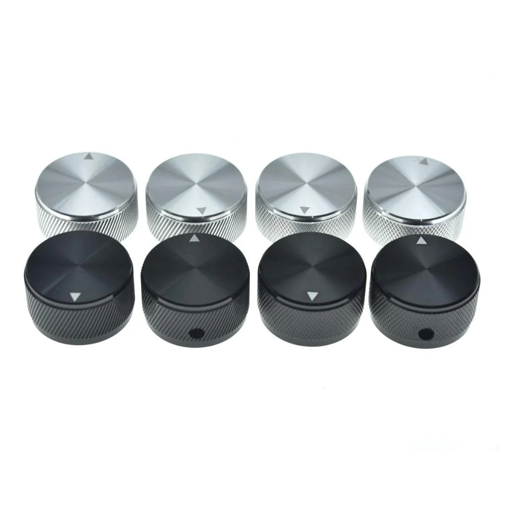 KAISH 2-Pack 1-3/16"(30mm) Diam. Aluminium Potentiometer Knobs 1/4" Universal Metal Pot Knobs with Indicator and Set Screw for AMP Amplifier/Power Amplifier/Preamps Black with Knurl Design - Image 6