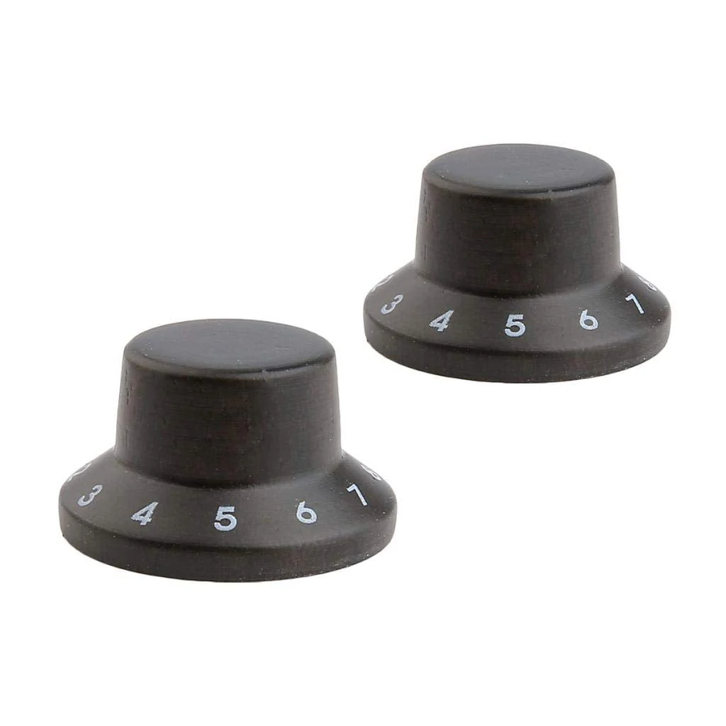 KAISH 2-Pack Wood Knobs LP/Strat Style Bell Knobs Guitar Bass Wood Top Hat Knob with Numbers 1-10 Rose Wood Pack of 2