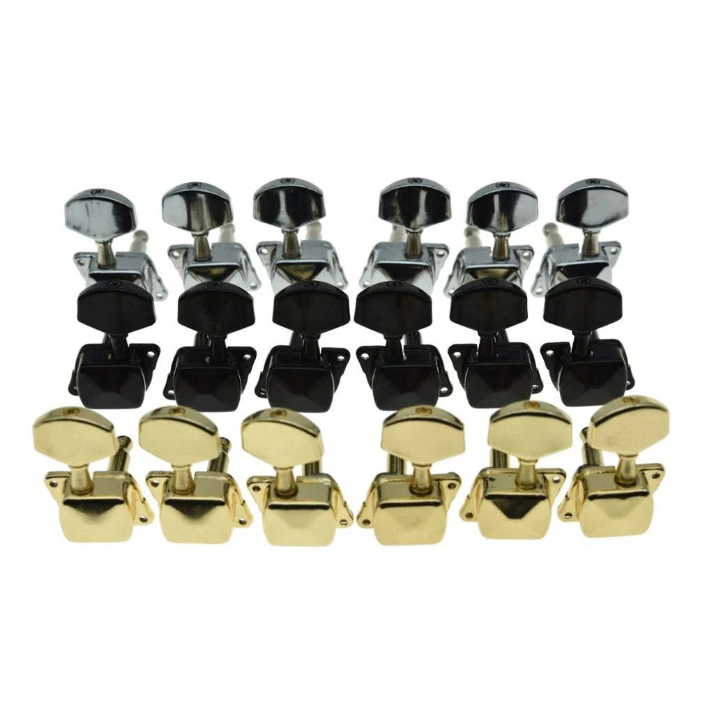 KAISH 3x3 Semi-Closed Guitar Tuning Keys Guitar Tuners Machine Heads for Acoustic or Electric Guitars Chrome - Image 9