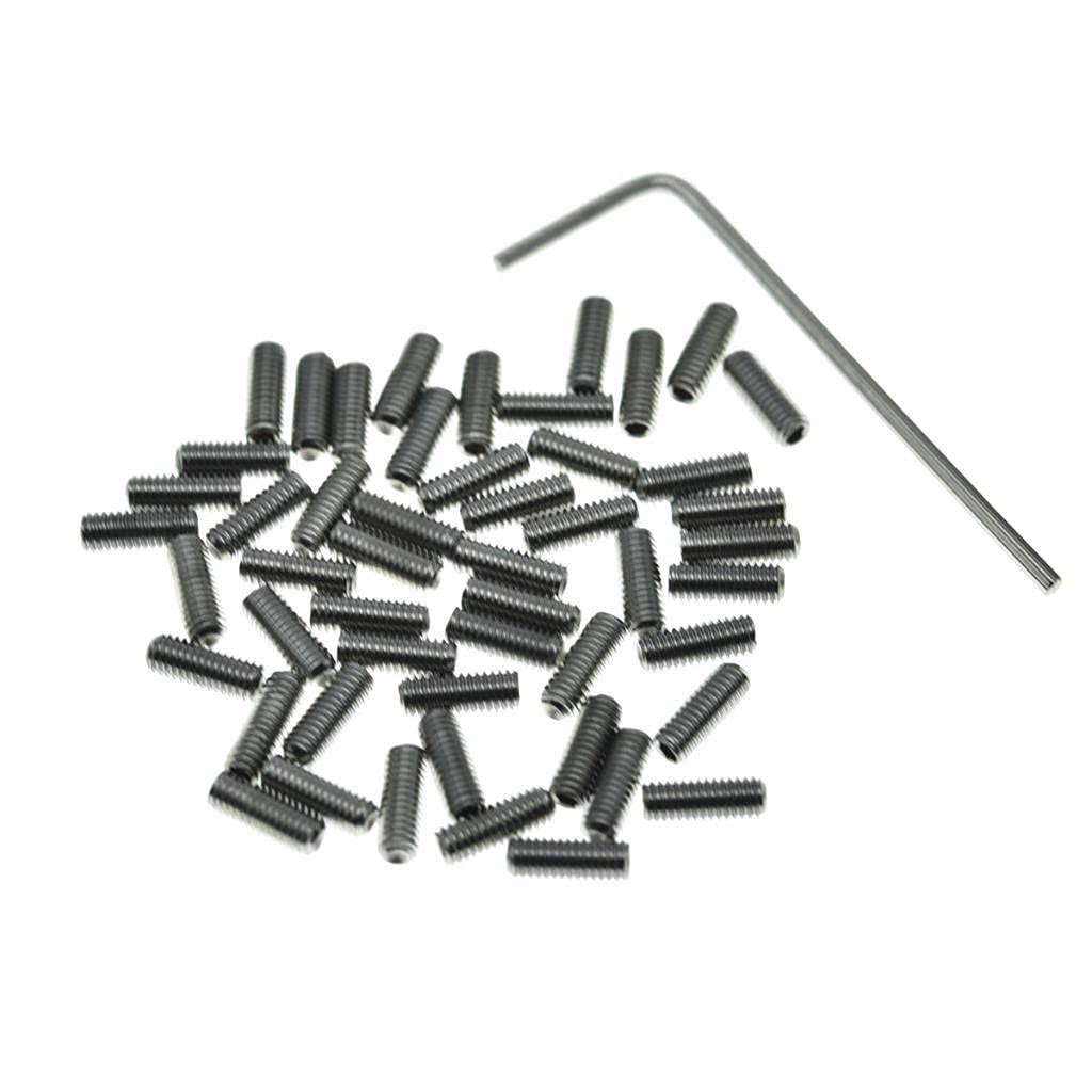 KAISH 50x Metric M3x8 Stainless Steel Guitar Bridge Saddle Height Adjustment Screws for Stratocaster/Telecaster Metric M3x8mm