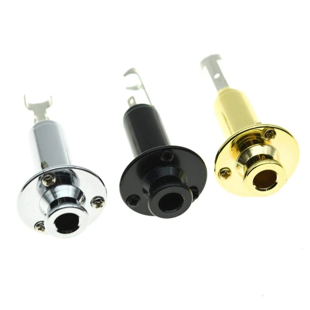 KAISH 6.35mm Acoustic Electric Guitar Bass Mono Endpin Output Jack Strap Button Jack Socket Chrome - Image 6