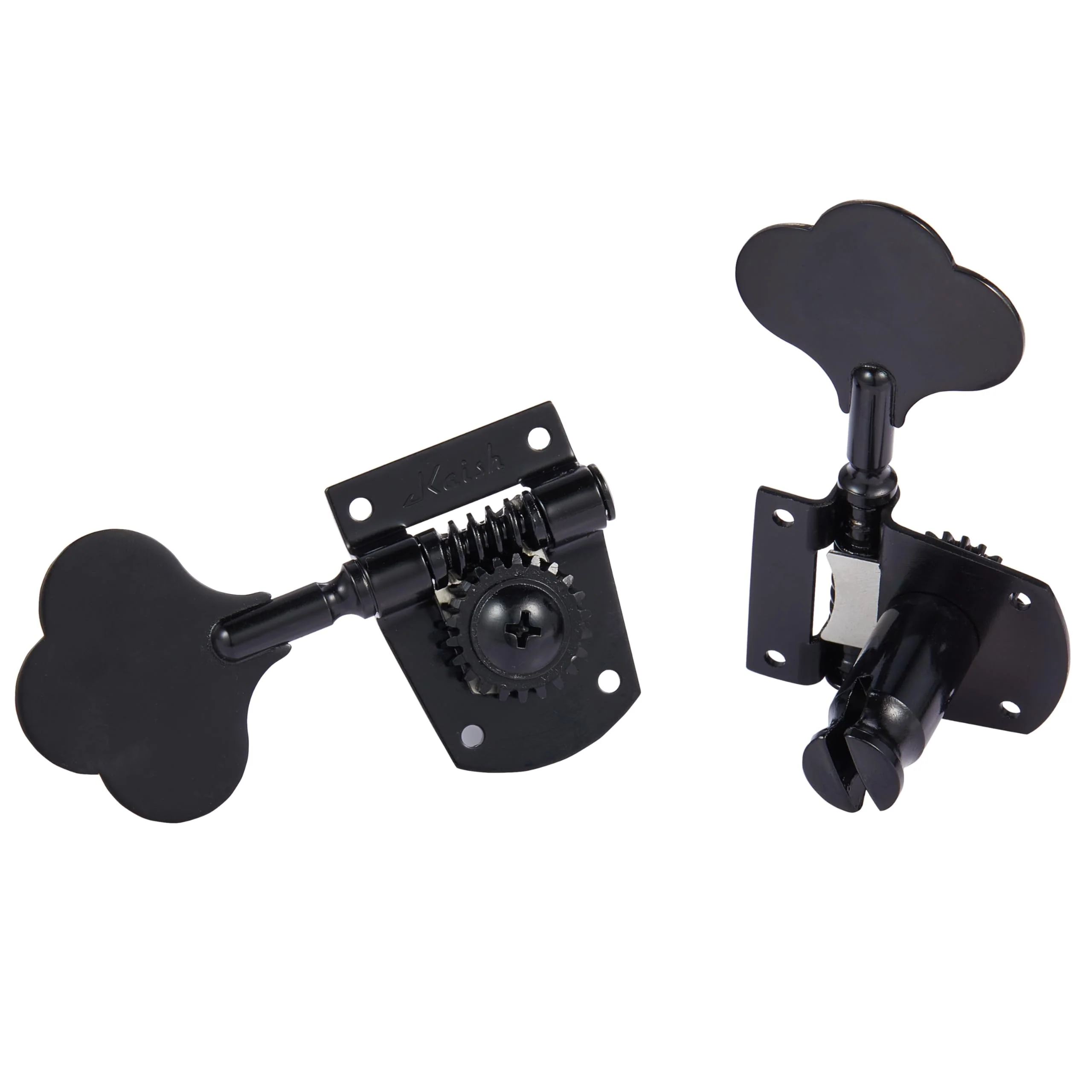 KAISH Black Lefty Cloverleaf Bass Tuners Bass Tuning Machines Bass Tuning Keys for Standard/Highway One Series Jazz J Bass/Precision P Bass Left Handed 4L - Image 3