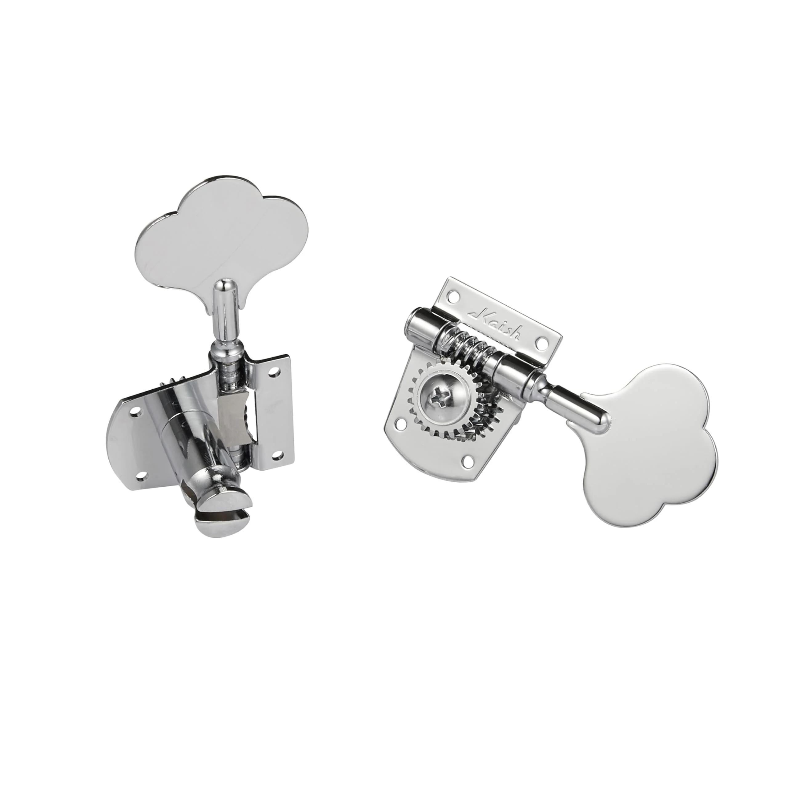 KAISH Chrome Cloverleaf Bass Tuners Bass Tuning Machines Bass Tuning Keys for Standard/Highway One Series Jazz J Bass/Precision P Bass Right Handed 4R - Image 3