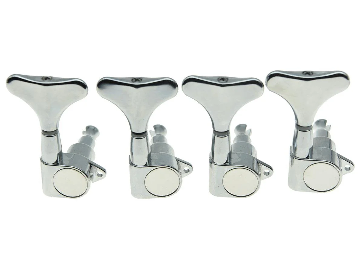 KAISH Chrome Right Handed Sealed Bass Tuners Tuning Pegs Keys 4 String Bass Guitar Machine Heads - Image 2