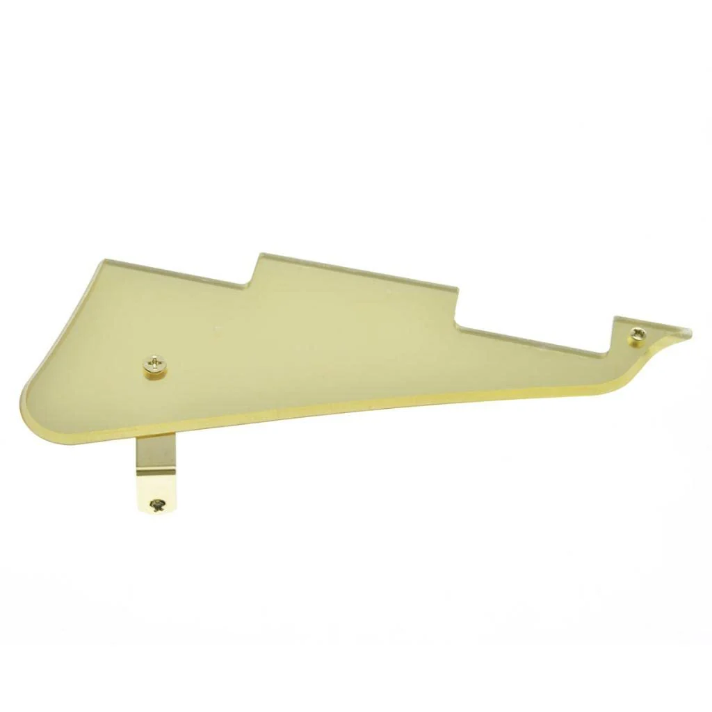 KAISH Gold Mirror 1 Ply LP Guitar Pickguard with Gold Stainless Steel Bracket and Steel Mounting Screws for USA Les Paul Gold Bracket