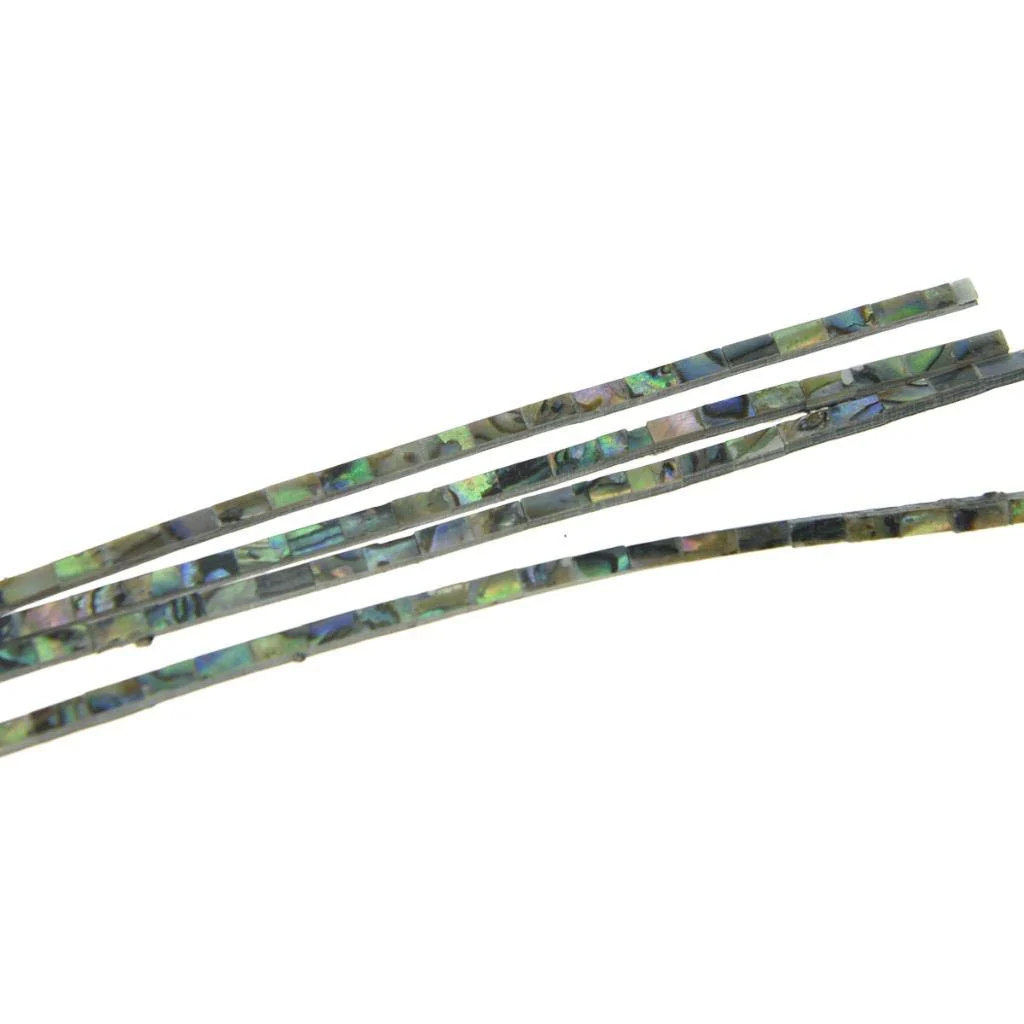 KAISH Pack of 2 Real New Zealand Abalone Shell Binding Purfling Strips for Guitar Ukulele 800mm*2mm*1.5mm - Image 3
