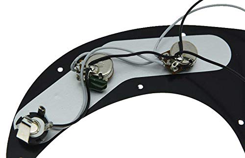 KAISH Pre-wired Bass Pick Guard Loaded P Bass Pickguard for Precision P Bass Black 3 Ply - Image 4