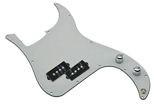 KAISH Pre-wired Bass Pick Guard Loaded P Bass Pickguard for Precision P Bass White 3 Ply