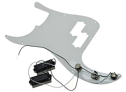 KAISH Pre-wired Bass Pick Guard Loaded P Bass Pickguard for Precision P Bass White 3 Ply - Image 2