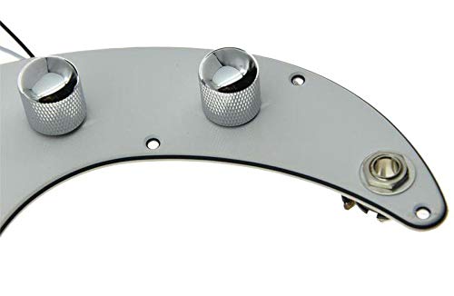 KAISH Pre-wired Bass Pick Guard Loaded P Bass Pickguard for Precision P Bass White 3 Ply - Image 3
