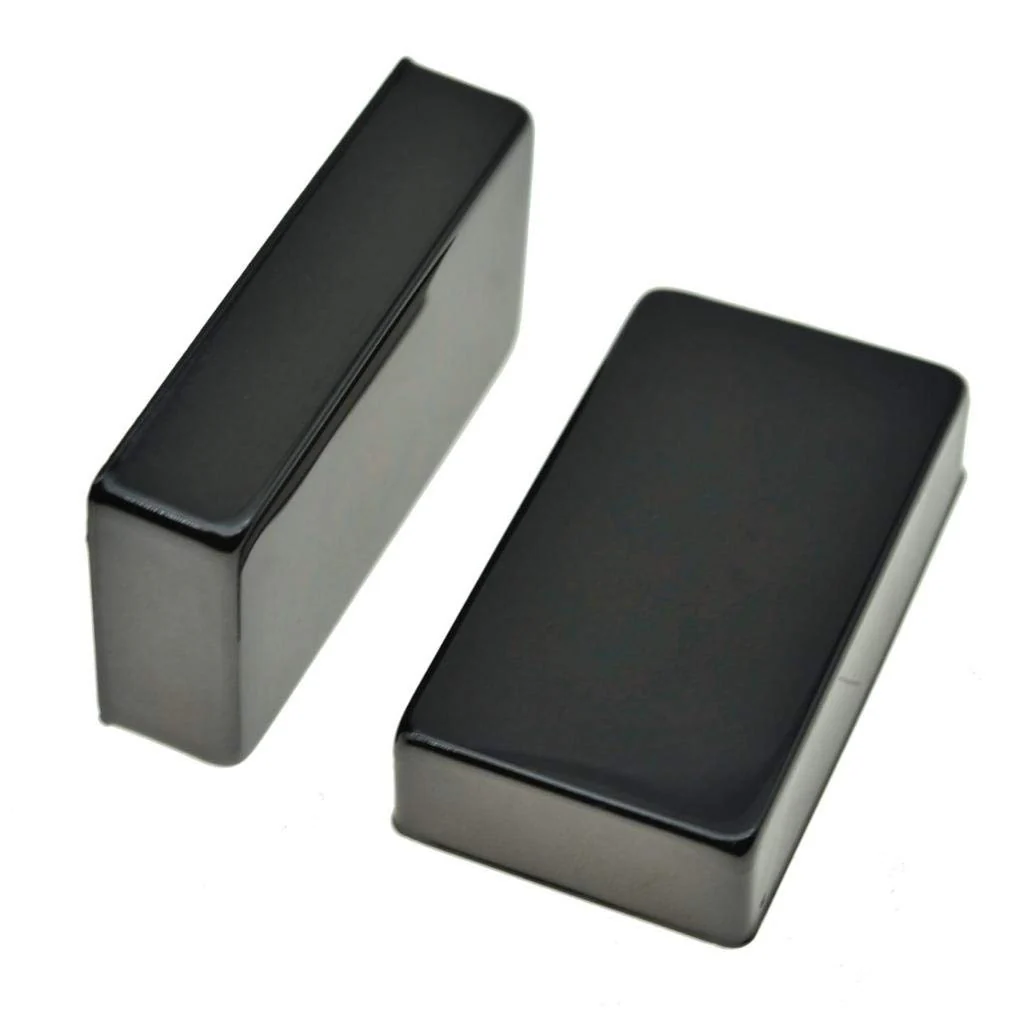 KAISH Set of 2 Sealed Humbucker Guitar Pickup Covers Brass Humbucker Pickup Cover No Holes Black - Image 4
