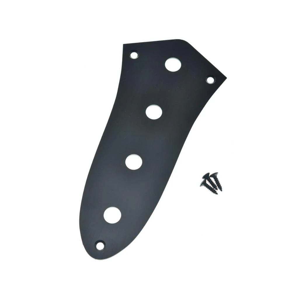 KAISH USA Specs Metal J Bass Control Plate Aluminum Anodized Jazz Bass JB Control Plate with 3/8" CTS Pot Holes for American/Mexican Jazz Bass Black Black-3 - Image 3