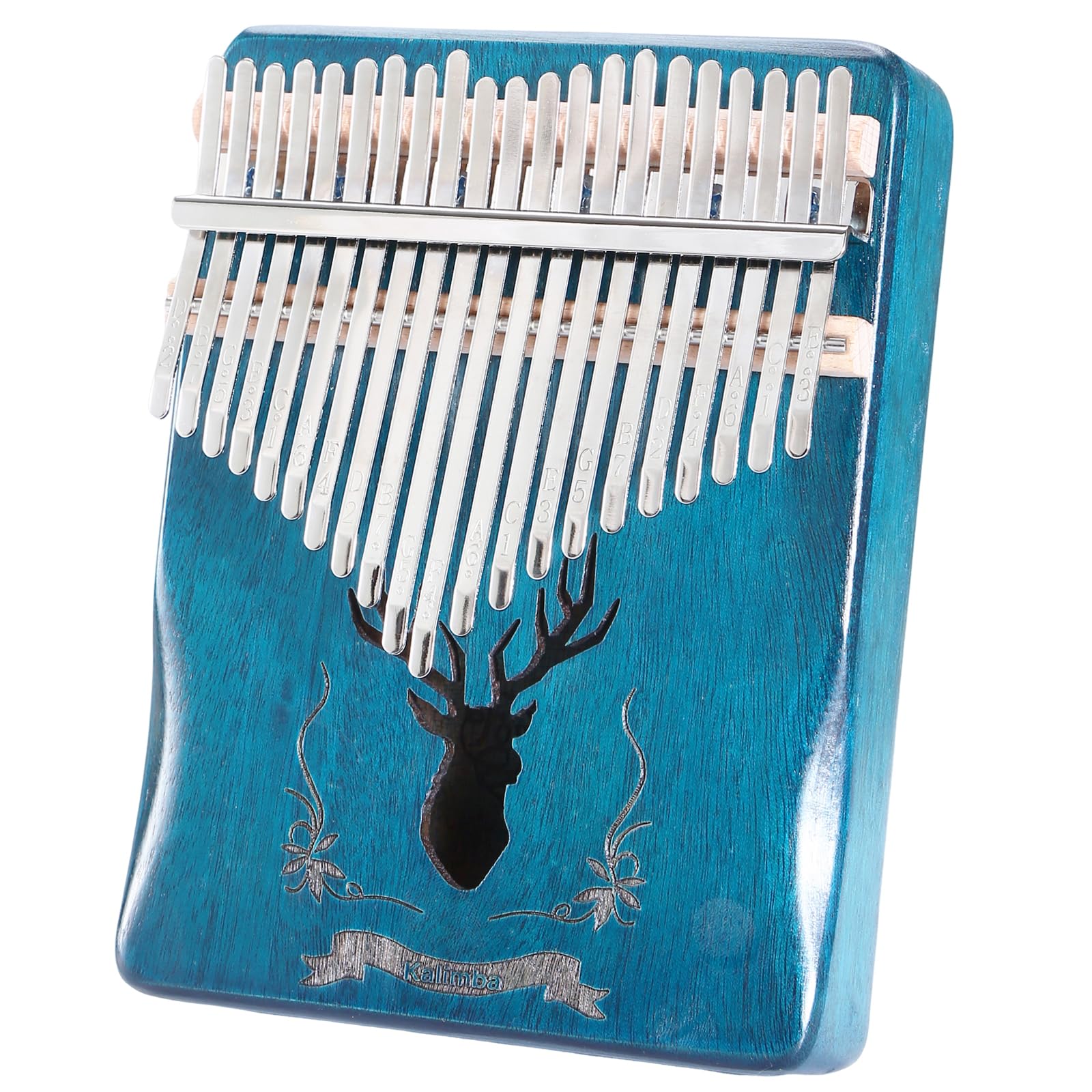Kalimba Thumb Piano 21Keys Kit Professional Tuned Calimba Portable 17Keys Finger Piano Kit Birthday Festival Gifts For Kids Adults Music Lovers Beginner (Reindeer Lake Blue Color, 21 Keys) Reindeer Lake Blue Color