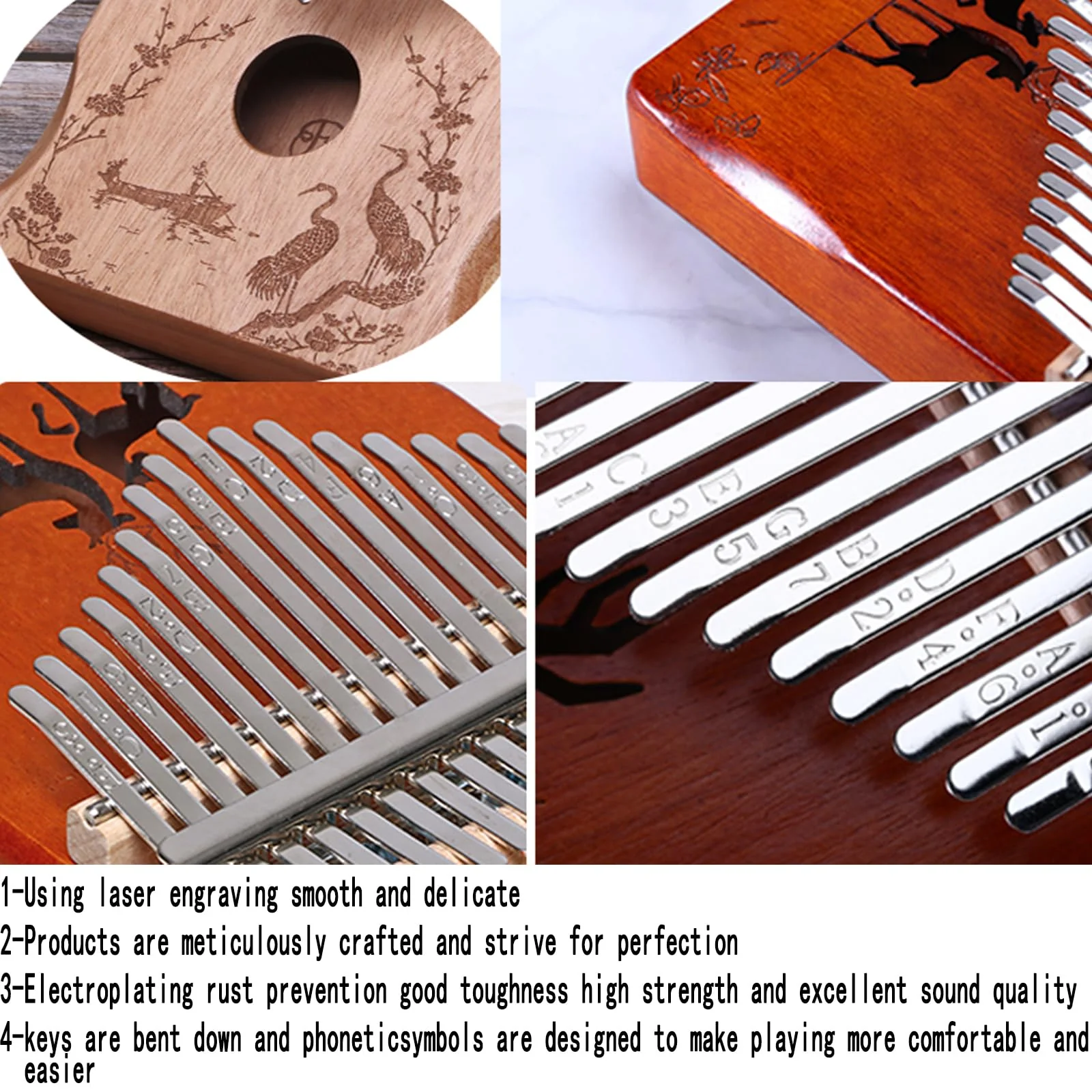 Kalimba Thumb Piano 21Keys Kit Professional Tuned Calimba Portable 17Keys Finger Piano Kit Birthday Festival Gifts For Kids Adults Music Lovers Beginner (Reindeer Lake Blue Color, 21 Keys) Reindeer Lake Blue Color - Image 3