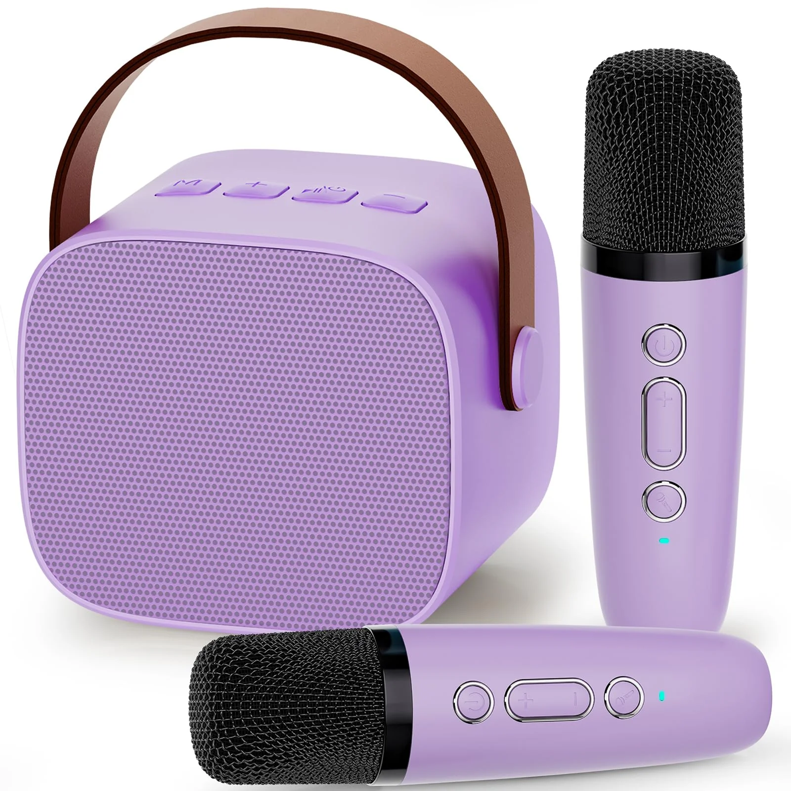 Karaoke Machine for Kids,Most Popular Birthday Gifts for 3, 4, 5, 6, 7, 8, 9, 10,11,12 +Year Old Girls Boys,Mini Karaoke Machine with 2 Wireless Microphones,Portable Bluetooth Home Party (Purple) 2 Mic Purple2
