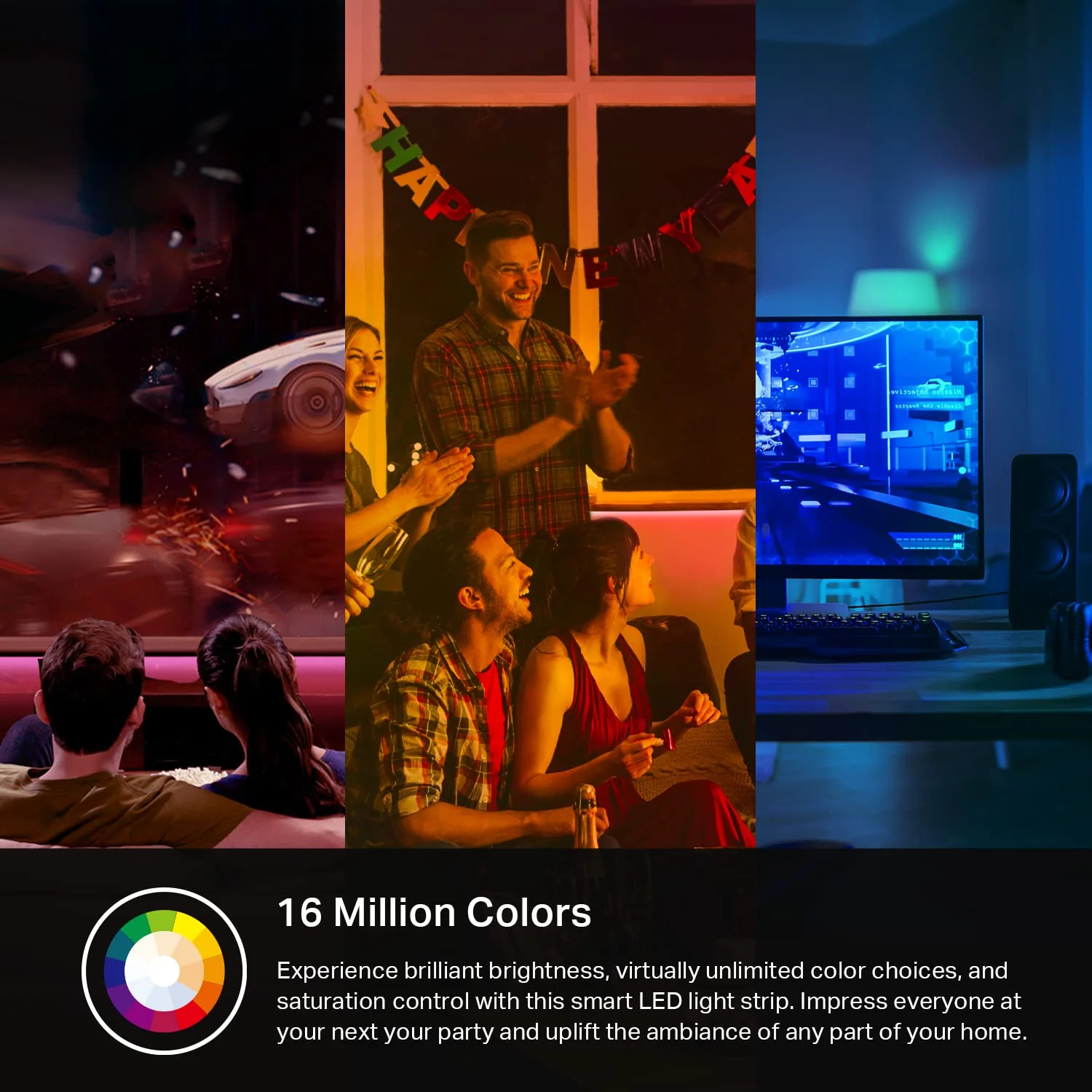 Kasa Smart LED Light Strip, RGB, 32.8ft(2 Rolls of 16.4ft.) Wi-Fi LED Strip Works w/ Alexa & Google Assistant,High Brightness, Trimmable, Up to 25,000 Hours,2Yr Warranty (KL400L10),Multicolor Multicolor 32.8 Ft - Image 6