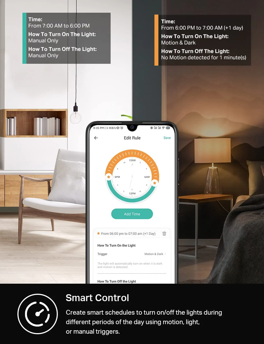 Kasa Smart Motion Sensor Switch, Single Pole, Needs Neutral Wire, 2.4GHz Wi-Fi Light Switch, Works with Alexa & Google Assistant, UL Certified, No Hub Required(KS200MP2),White,2-Pack 2-Pack - Image 5