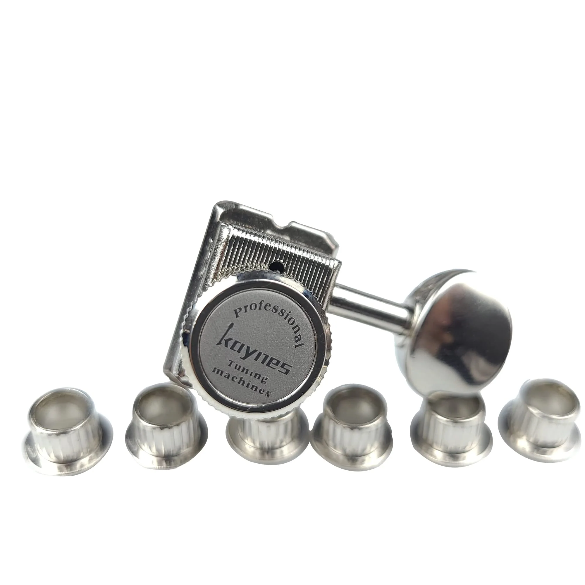 Kaynes 6 In line Guitar Locking Tuners – Nickel Silver Vintage Lock String Tuning Keys Pegs Machine Heads Tuners for Telecaster Tele Stratocaster Strat ST TL Style Electric or Acoustic Guitar - Image 4