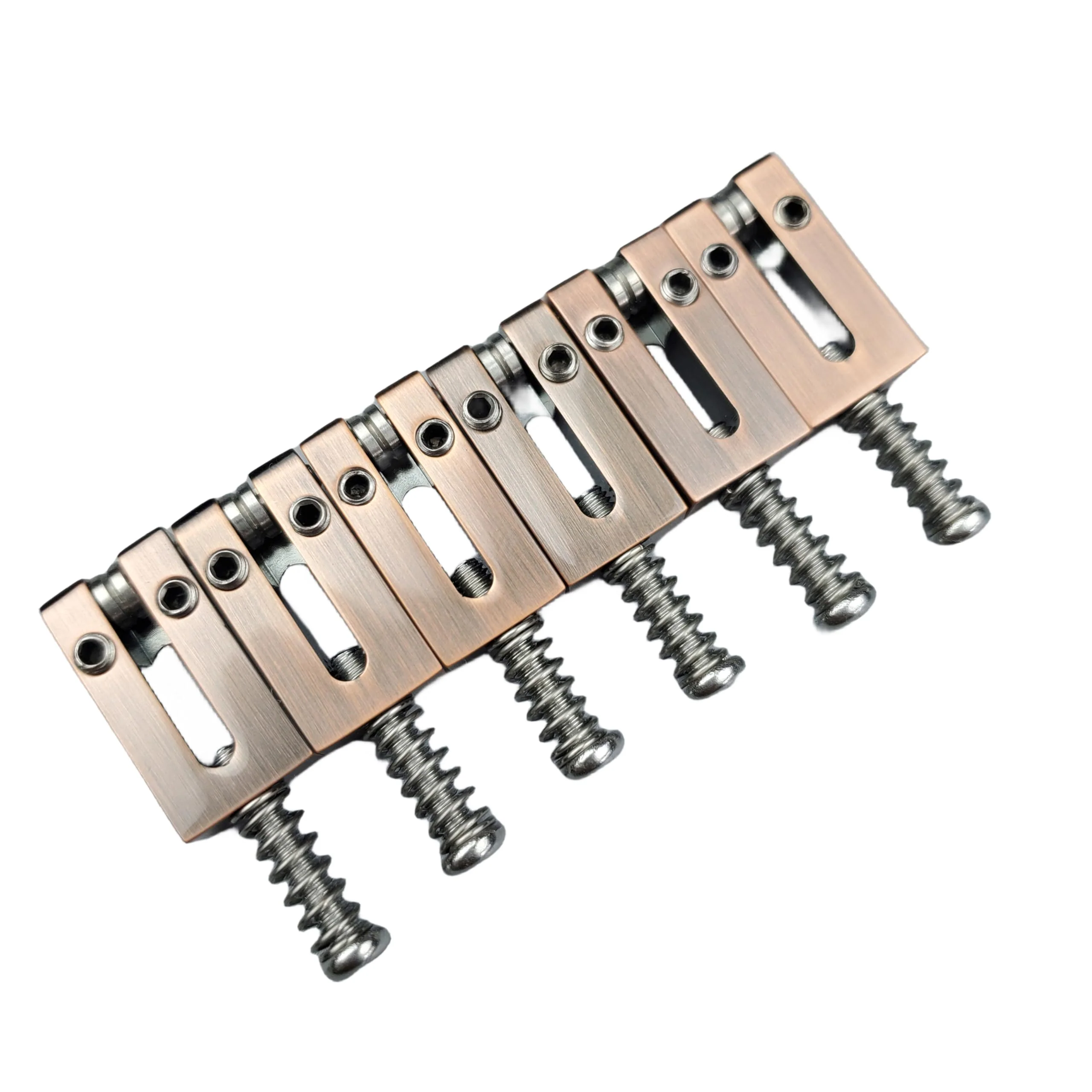 Kaynes 6PCS 10.5MM Guitar Bridge Roller Saddles – Brass Tremolo Bridges Saddle With Steel Roller For Fender Telecaster Tele Stratocaster Strat ST TL Style Electric Guitar (10.5 Roller BR) 10.5 Roller BR
