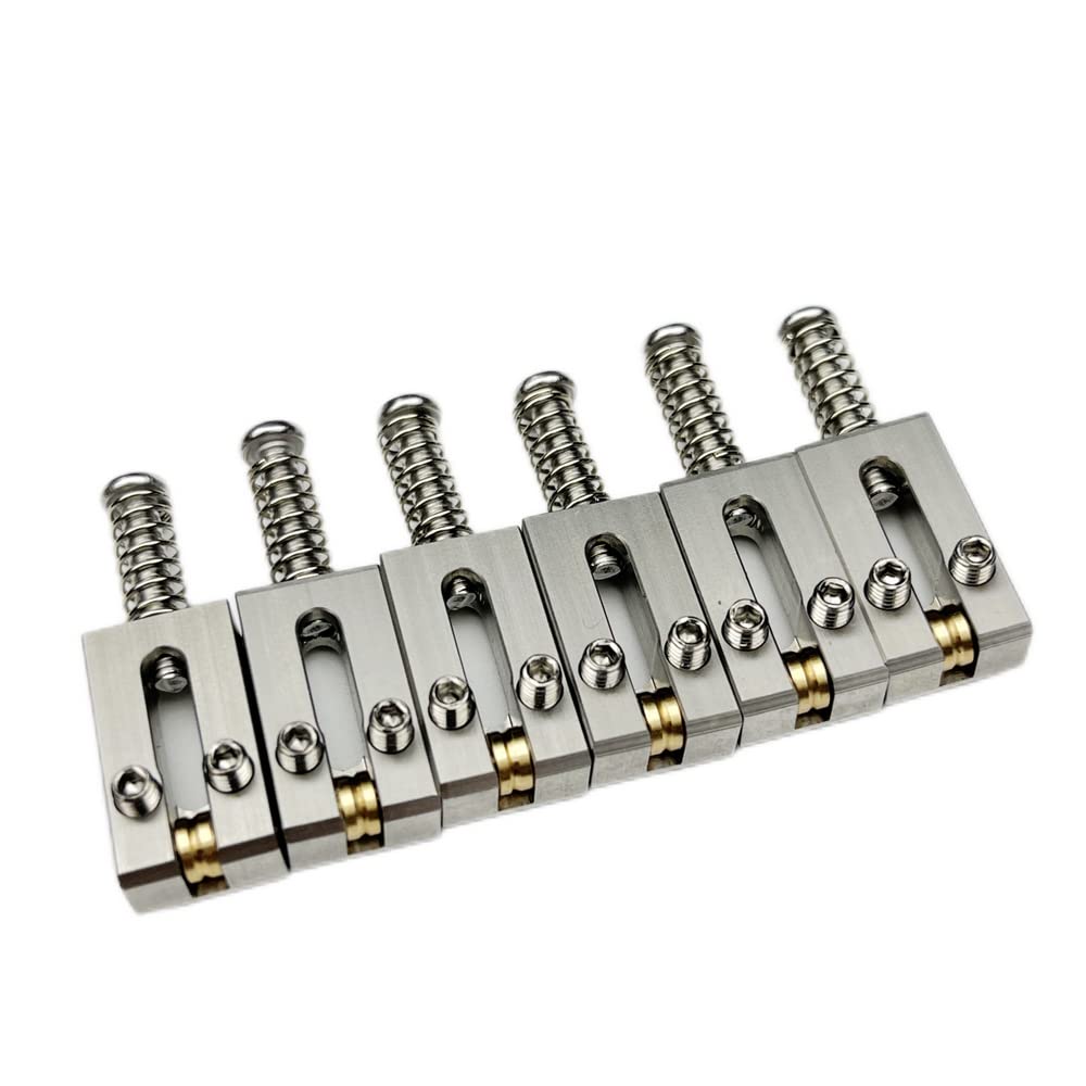 Kaynes 6PCS Guitar Bridge Roller Saddles – Stainless Steel Tremolo Bridges Saddle for Fender Telecaster Tele Stratocaster Strat ST TL Style Electric Guitar Replacement (10.5MM) - Image 3