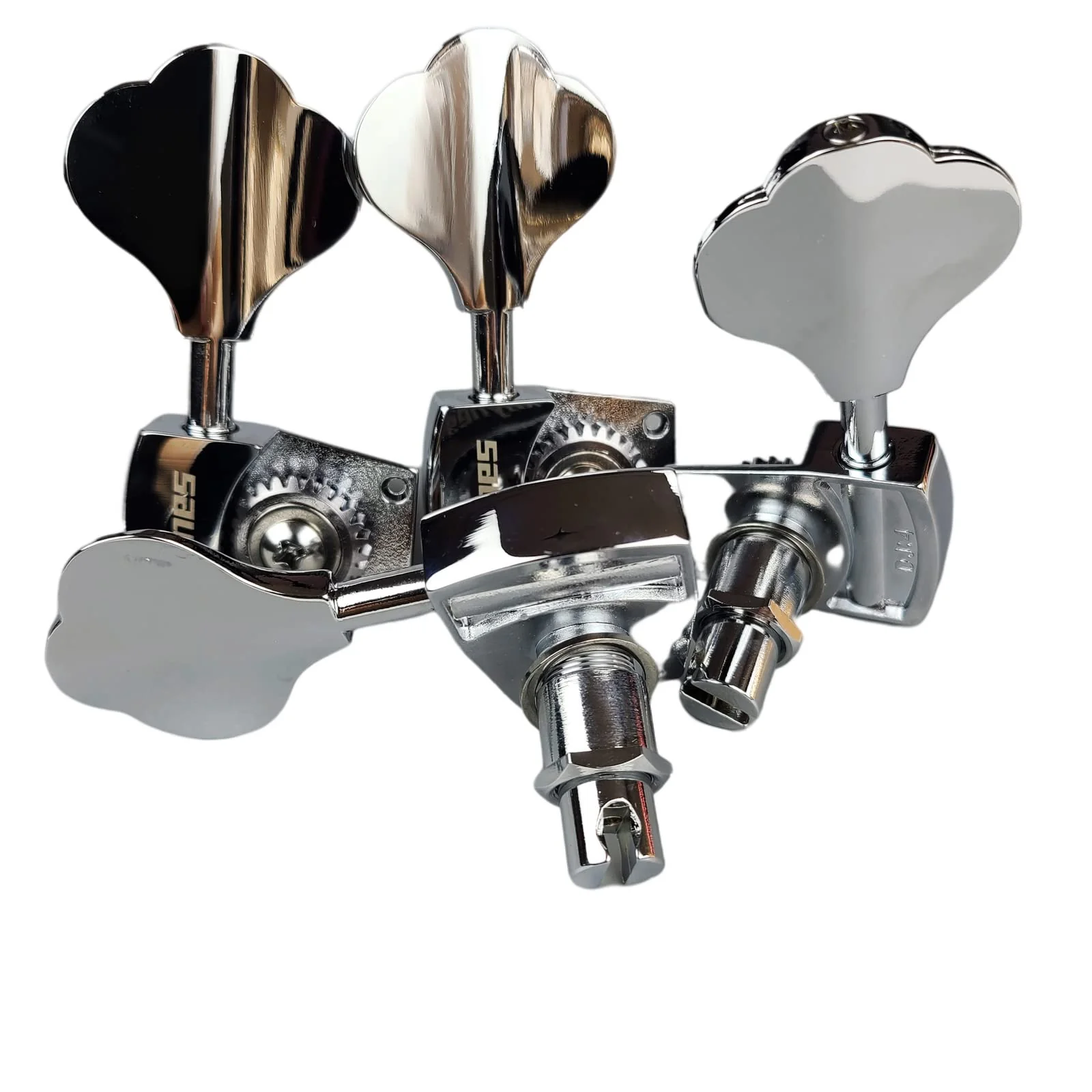 KAYNES Bass Tuners 1:26 Ratio Open Gear Tuning Key Pegs Guitar Machine Head Tuners for Jazz or Precision Electric Bass Instruments Chrome Silver (4 for Right) - Image 4