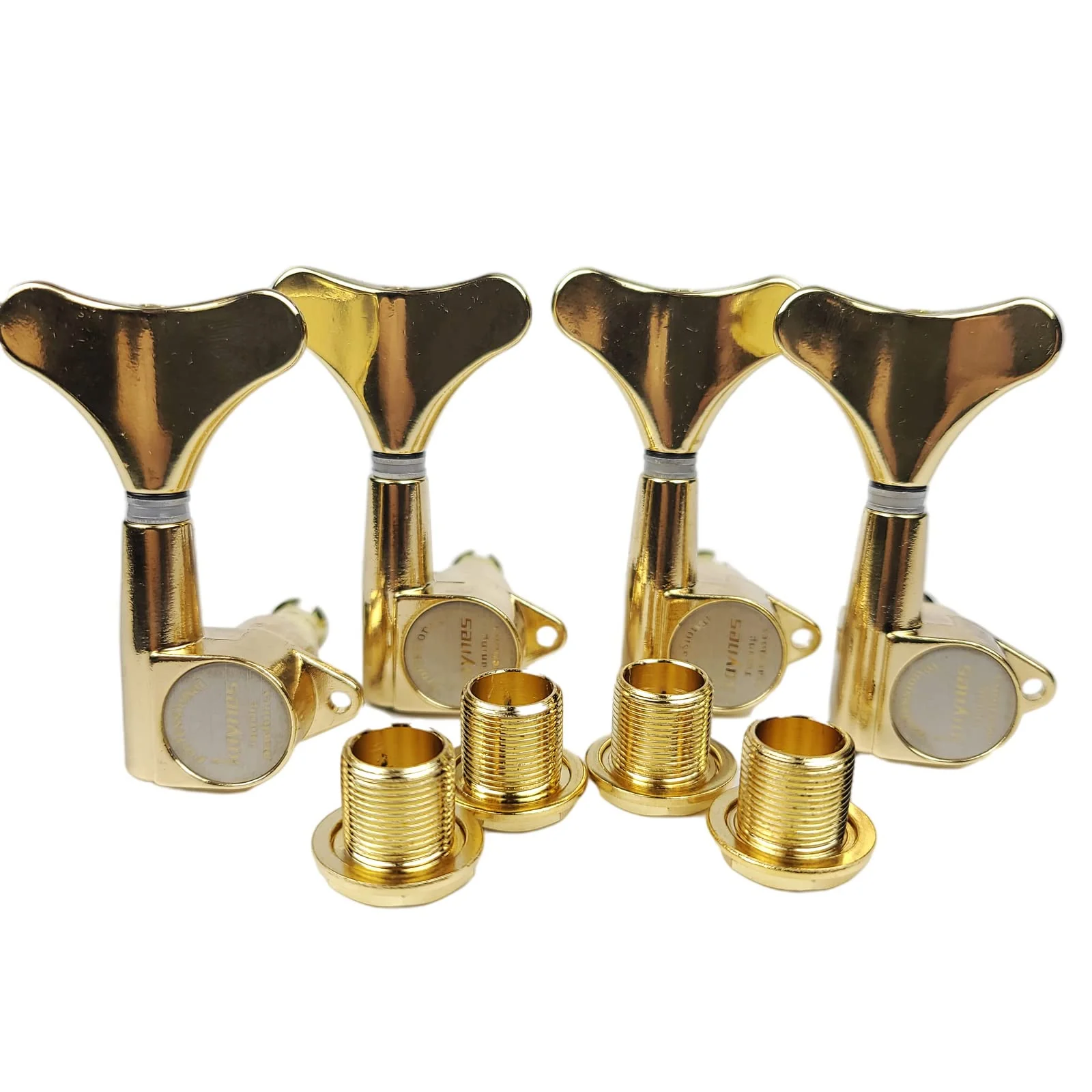 KAYNES Guitar Bass Tuners - 1:18 Ratio Gold Headstock Sealed Machine Heads Tuners Closed Tuning Key Pegs Replacement for Electric Jazz Bass or Precision (4 for Right, Golden) 4 for Right - Image 2