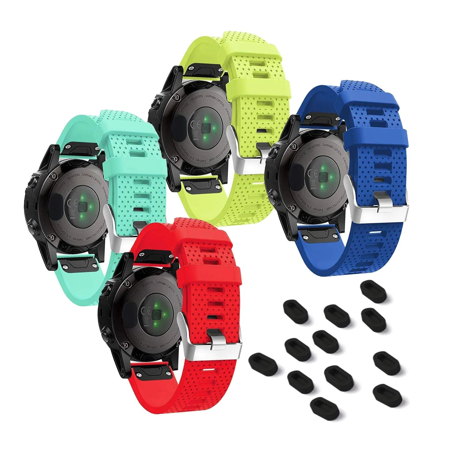 KELIFANG Dust Plug Garmin Fenix 5, 5S, 5X, Plus, Silicone Anti Dust Cap Charger Port Protector Fenix 5, 5S, 5X,Plus, Vivoactive 3 Smartwatch, 12 Pack Black - Image 2