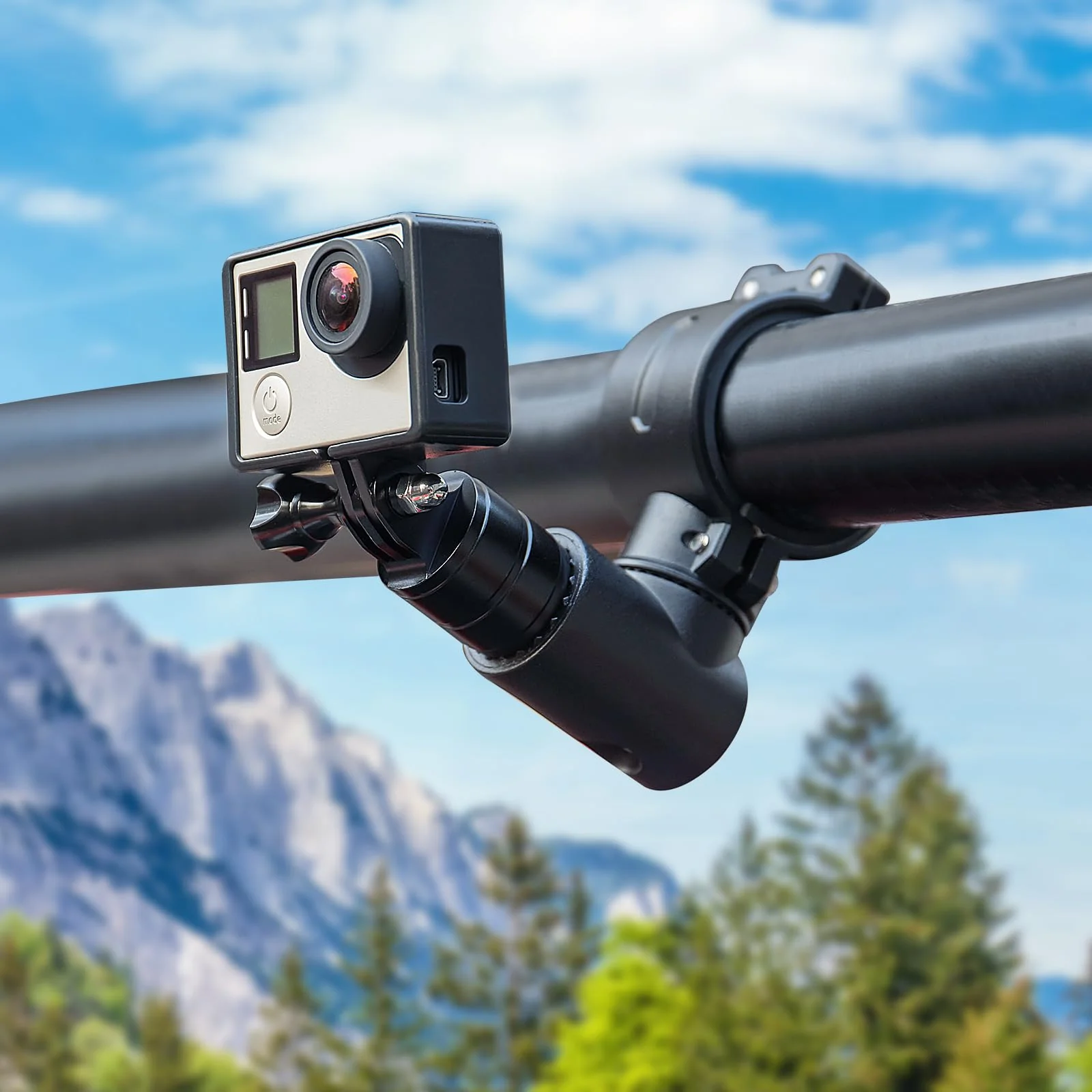 KEMIMOTO UTV Camera Mount for 1.75"-2" Roll Bar Compatible with GoPro Hero SJ Insta360 DJL 360° Rotation Aluminum Camera Holder Compatible with Polaris RZR Ranger Can-Am Maverick X3 ATV Boat Truck - Image 2
