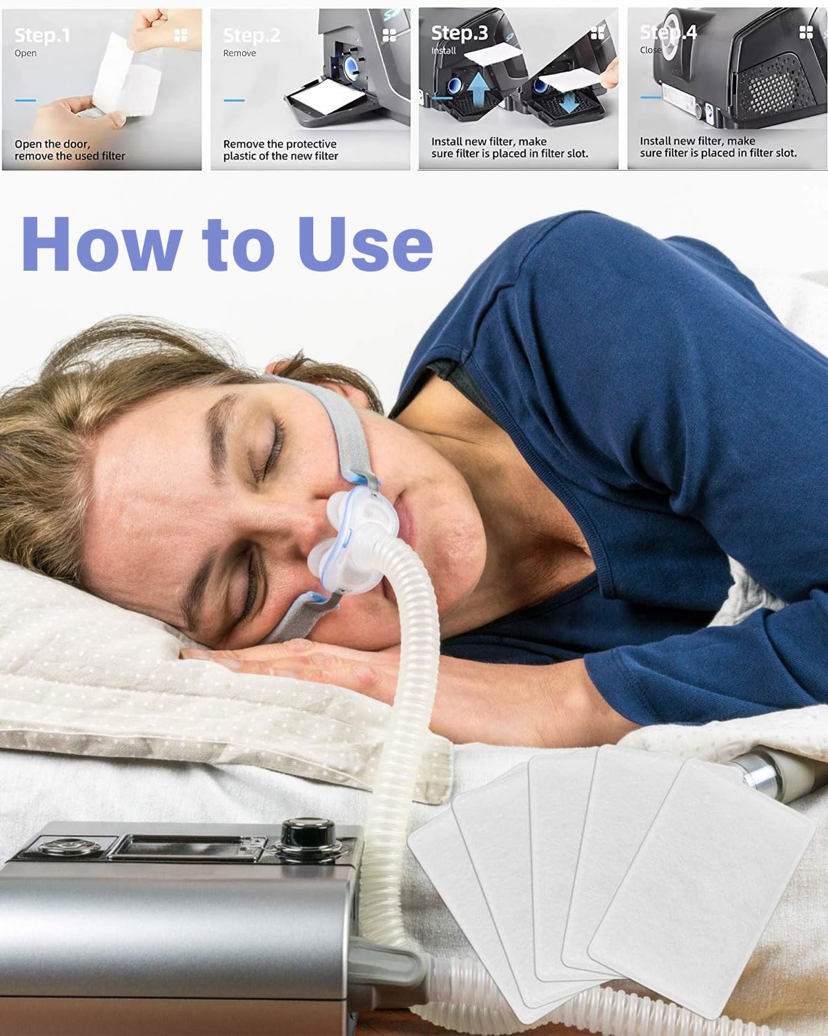 KEMUZ Pack of 20 Premium CPAP Filters for ResMed AirSense 10/11, AirCurve 10, S9 & Löwenstein Prism Smart - Fine Dust Protection, Pollen Filter, Hygienic Disposable Filters for Sleep Apnea Devices - Image 4