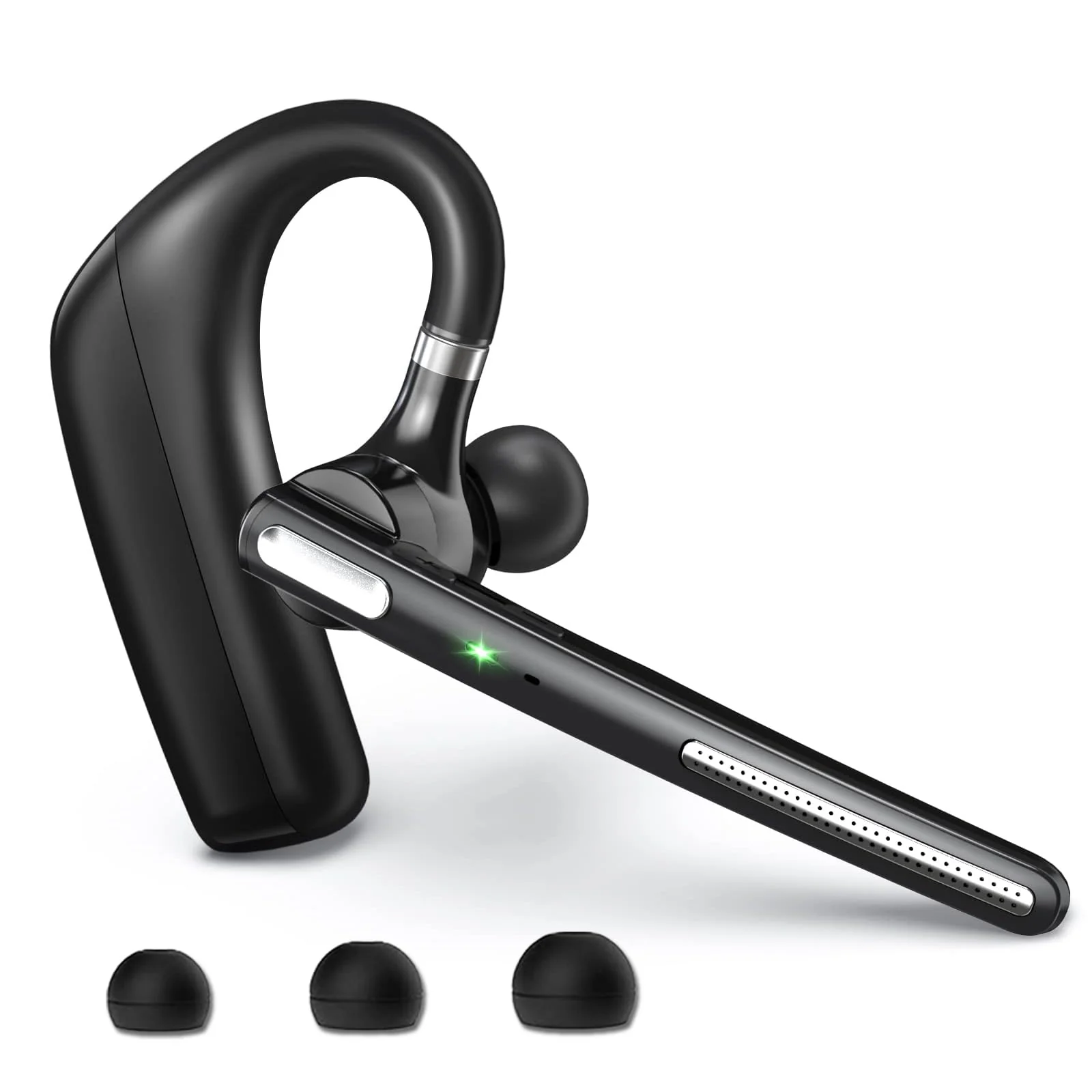 Kendir Bluetooth Headset V5.4, Wireless Bluetooth Earpiece with CVC8.0 Dual Mic Noise Cancelling 110 Hours Talktime for Cell Phone/iPhone and Android Headphones for Trucker/Driver/Business