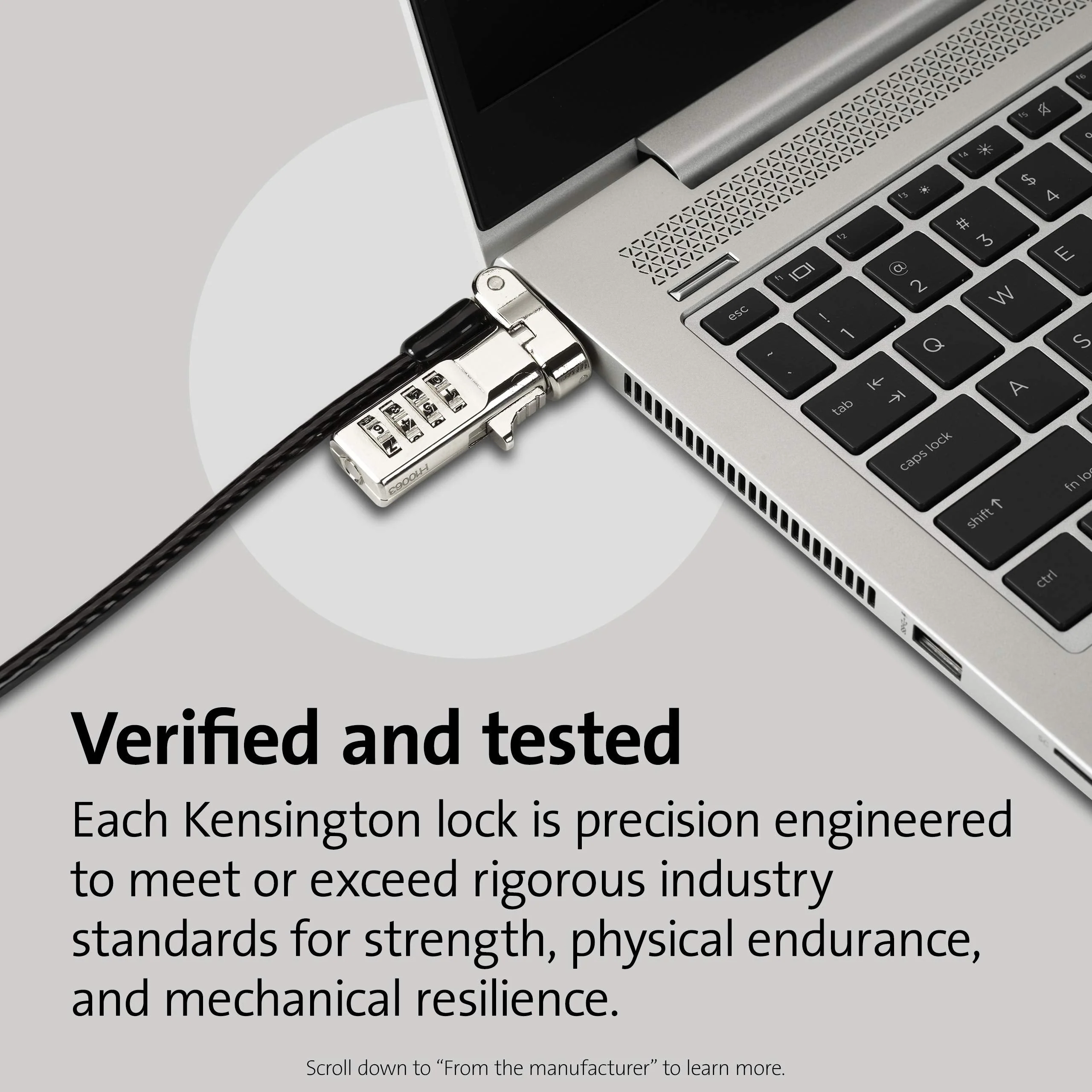 Kensington Universal 3-in-1 Combination Laptop Lock - resettable Version (K62316WW) - Image 5